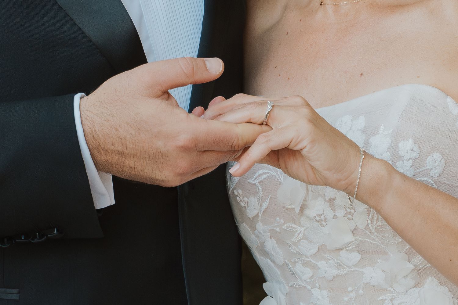 wedding ceremony photos show hands exchanging rings and sharing tender moments during the vows. Small boutique wedding photoshoot in sydney