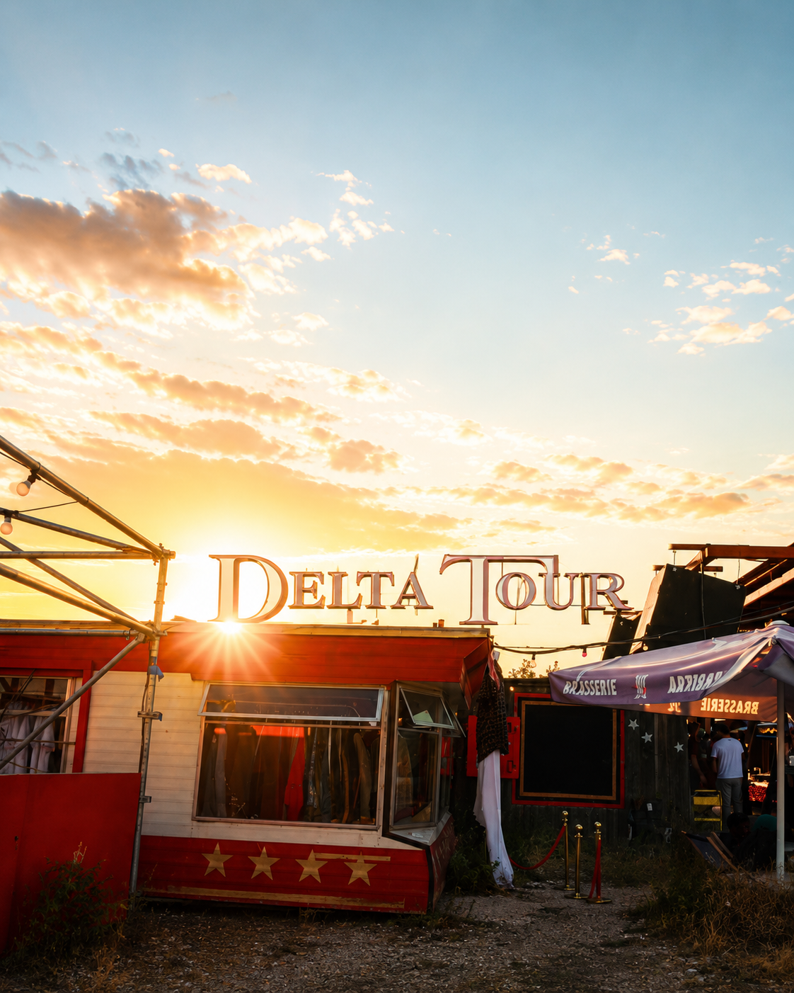 Scène Delta Tour x Tropisme au coucher de soleil filmée par WA Visuel