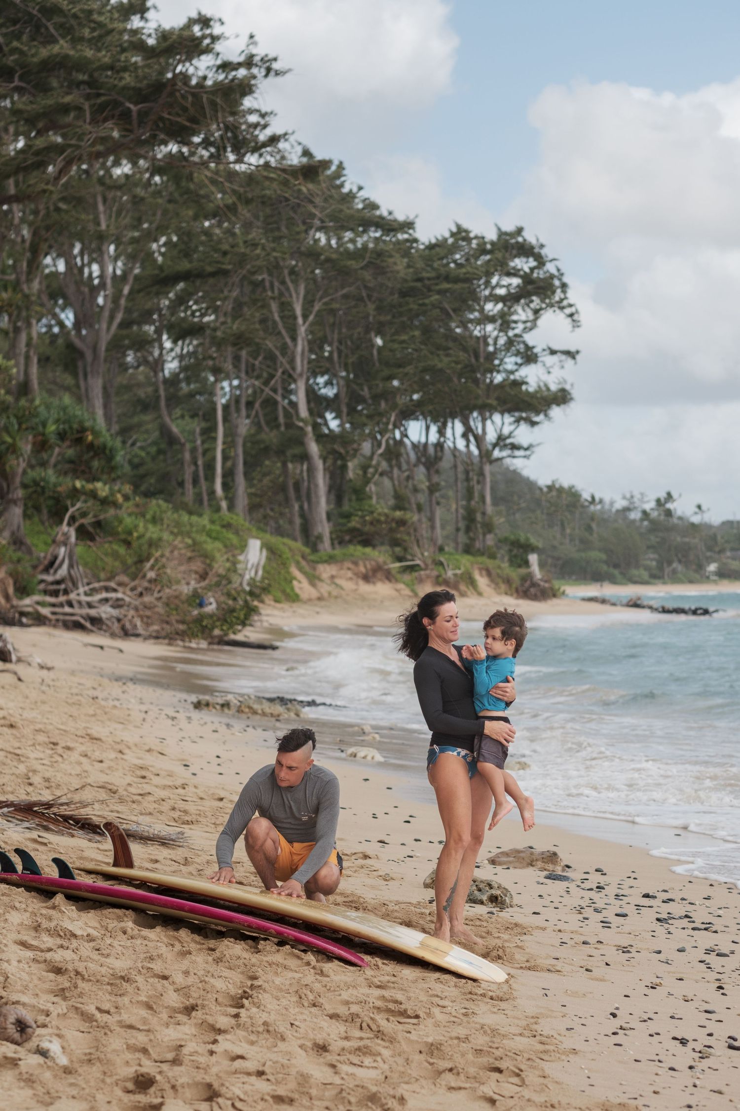 Family during a North Shore Oahu family photography session.