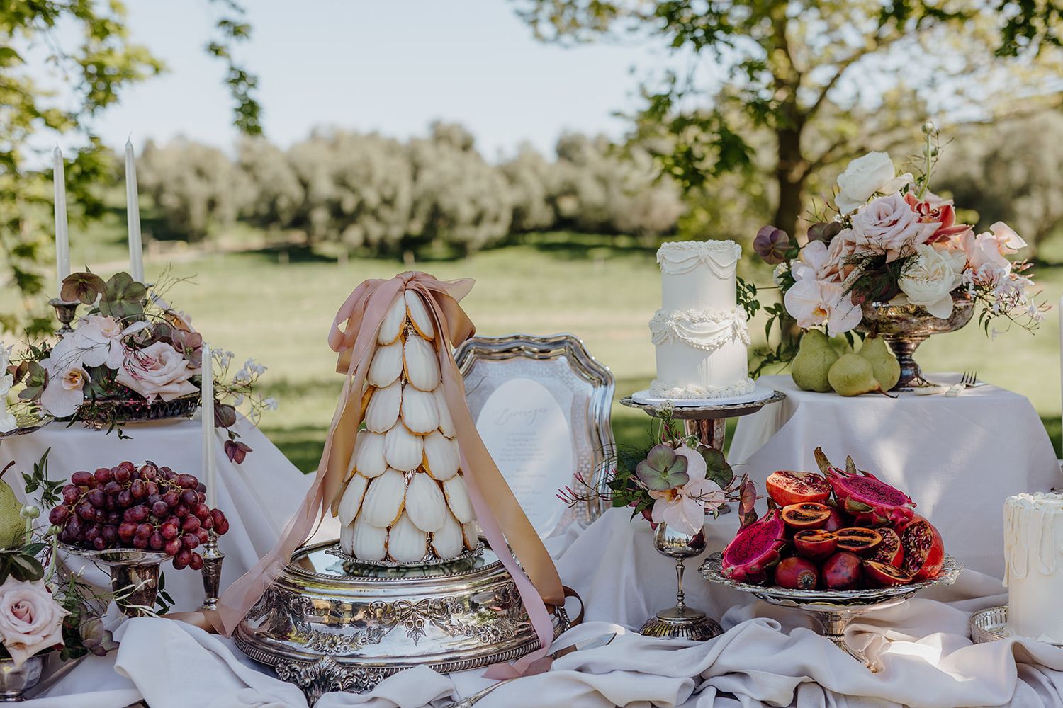 Elegant marquee setup styled by George & Co Events at Glendower Station Homestead, Wairarapa photographed by Charlotte Rowlands Photography