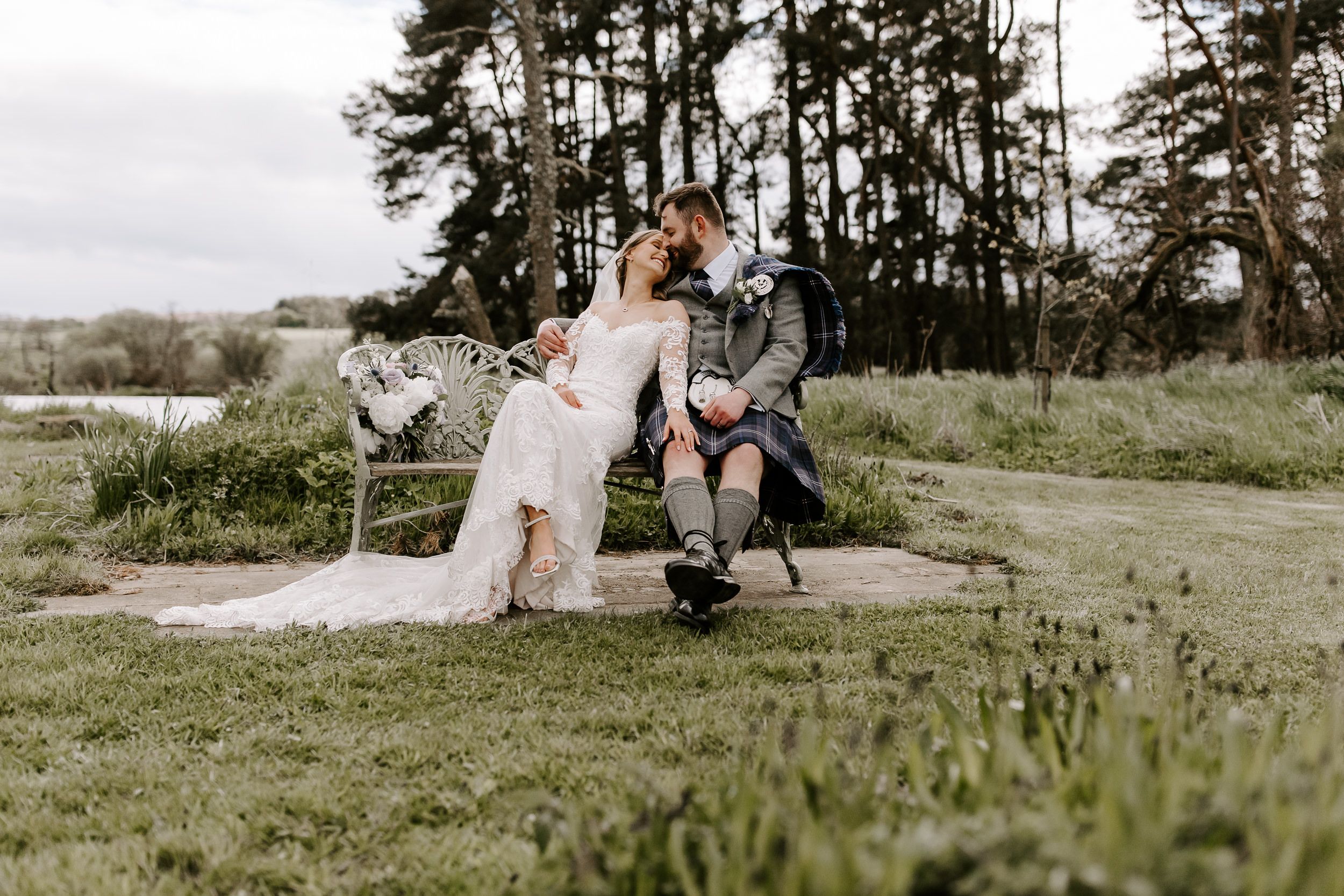 couple at Le Petit Chateau wedding