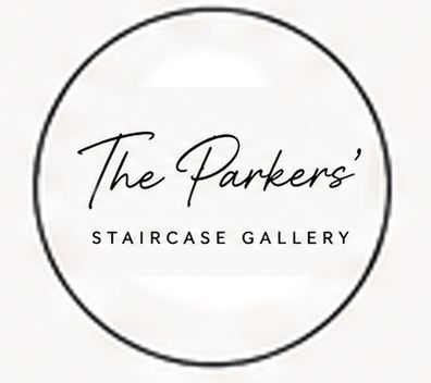 The Parkers' Staircase Gallery logo featuring elegant script and sans-serif typography inside a circular border.