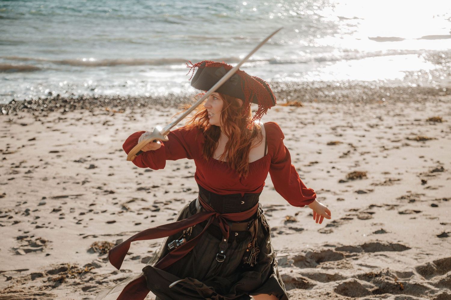 Pirate modeling photo of Actor Paige Saint Innis.