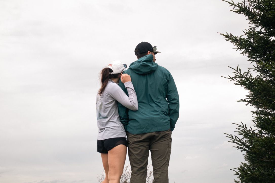 Adventure elopement and couples photographer Athena Arnold in West Virginia on Dolly Sods hiking trail.