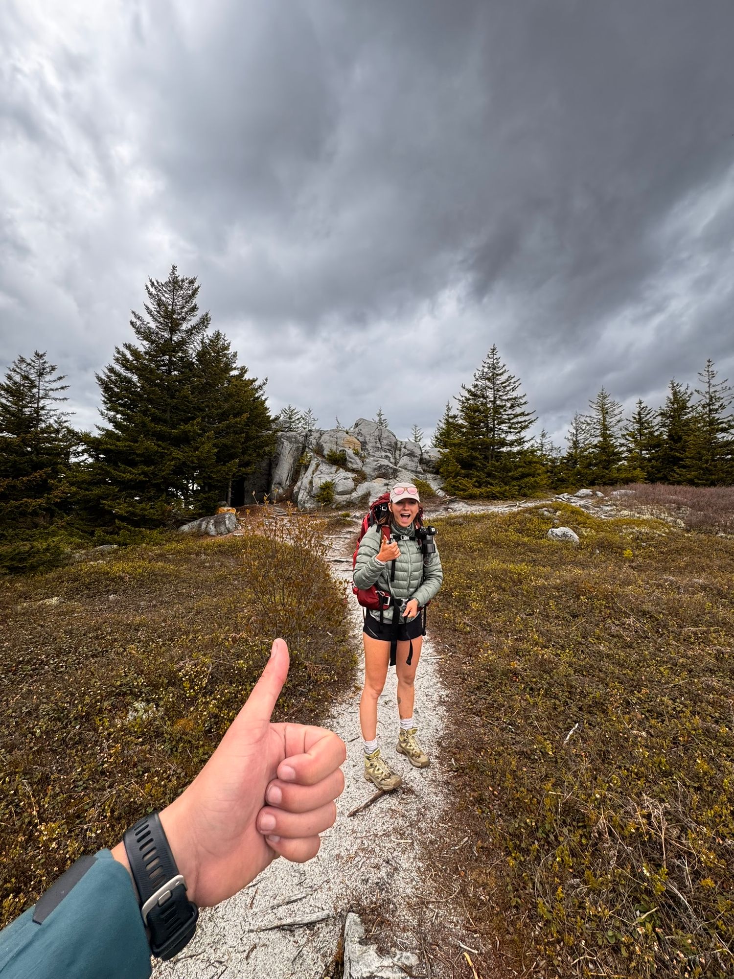 Adventure and Travel photographer Athena Arnold hiking in Dolly sods.