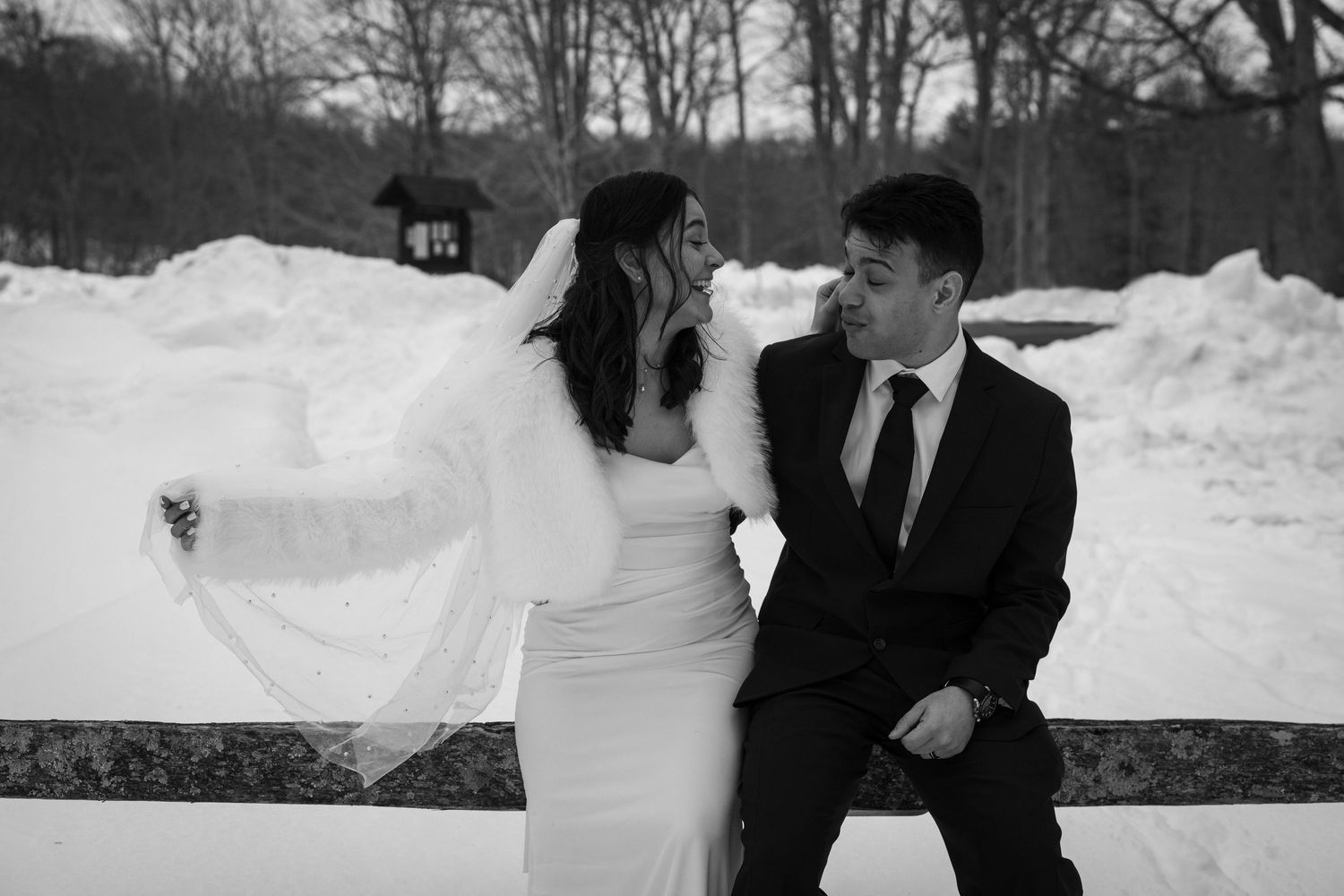 Film Wedding Photography | Winter Elopement in Redding, Connecticut. Intimate Wedding Portraits.  Artistic wedding portraits.