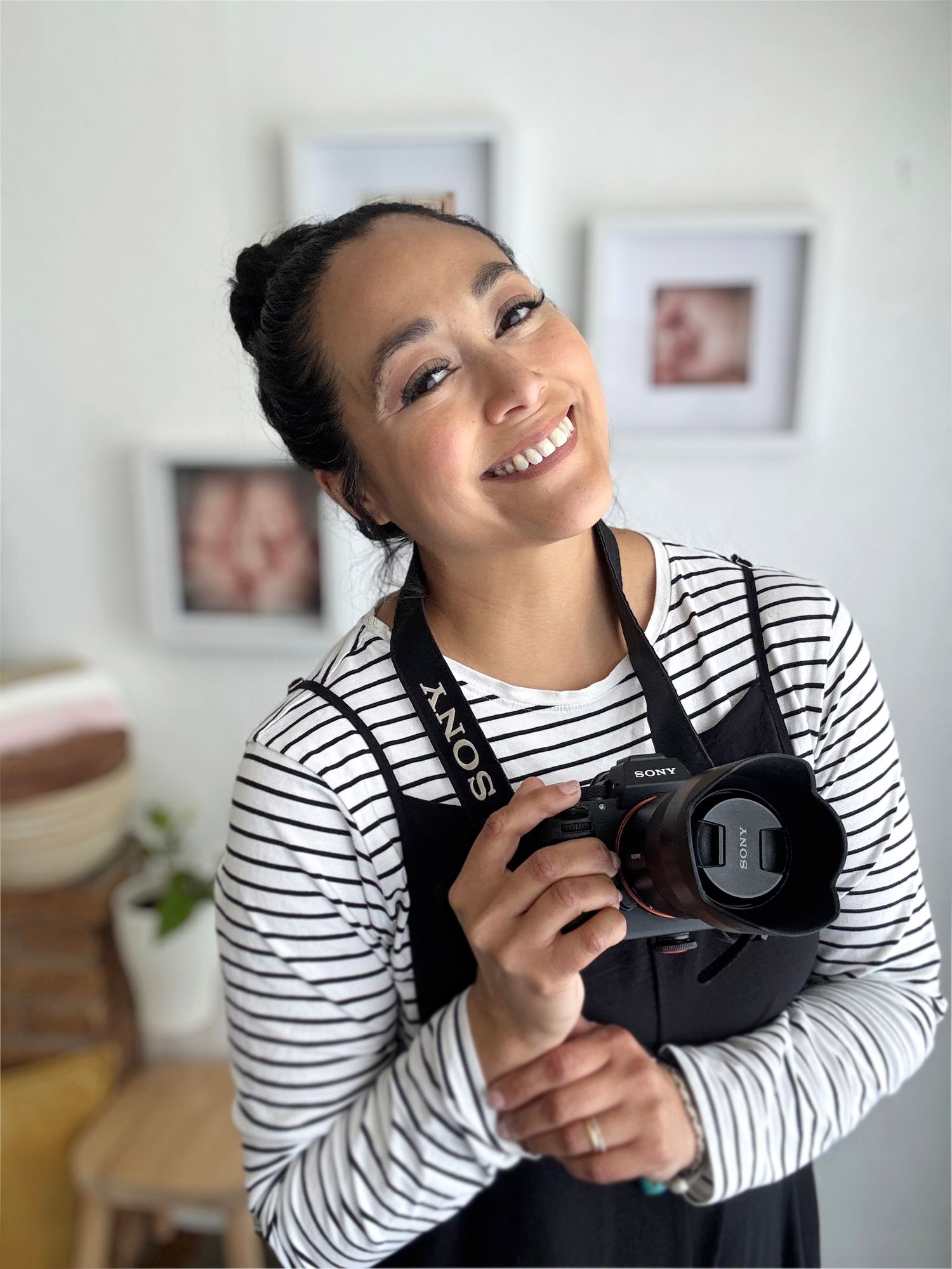 Professional mobile photography studio equipment set up in a living room in Chesterfield.