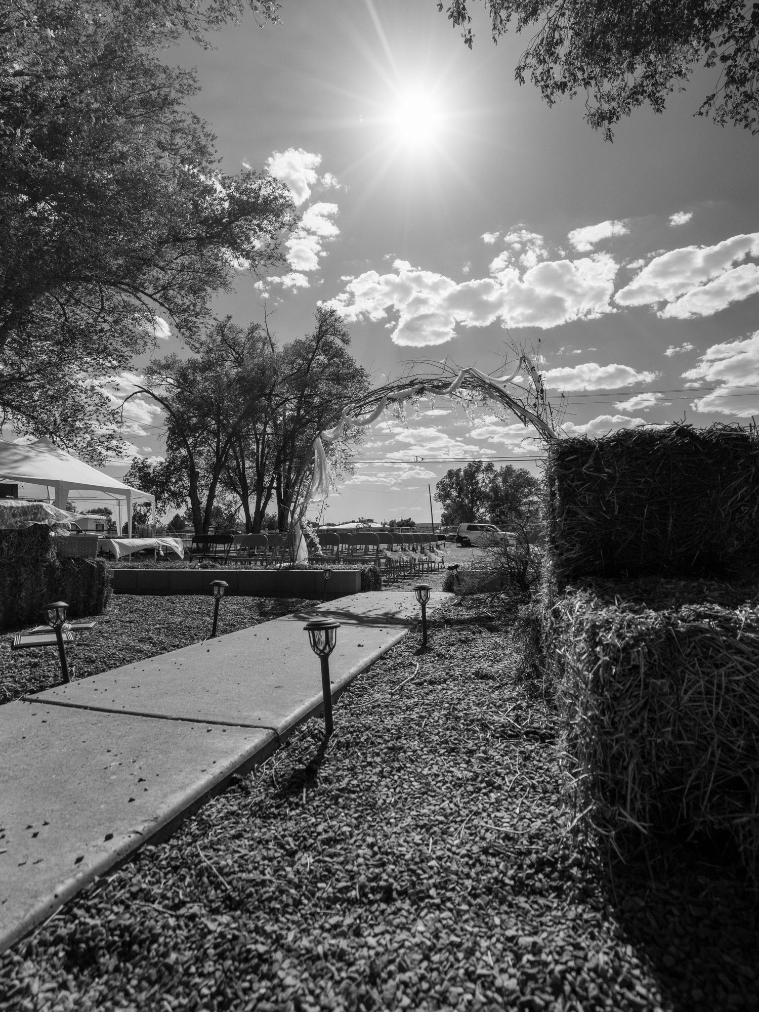 a b&w wedding venue