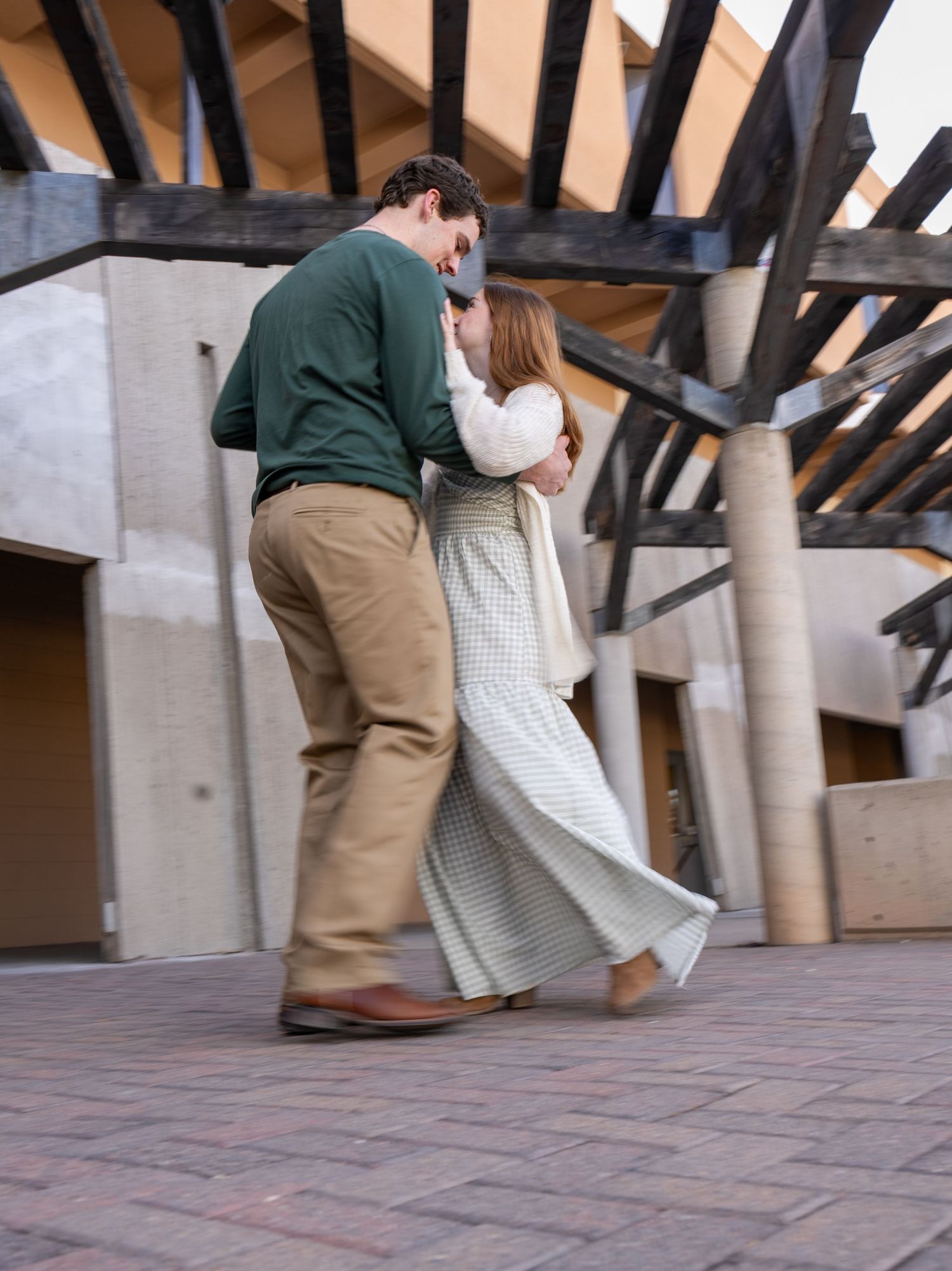a couple dancing together