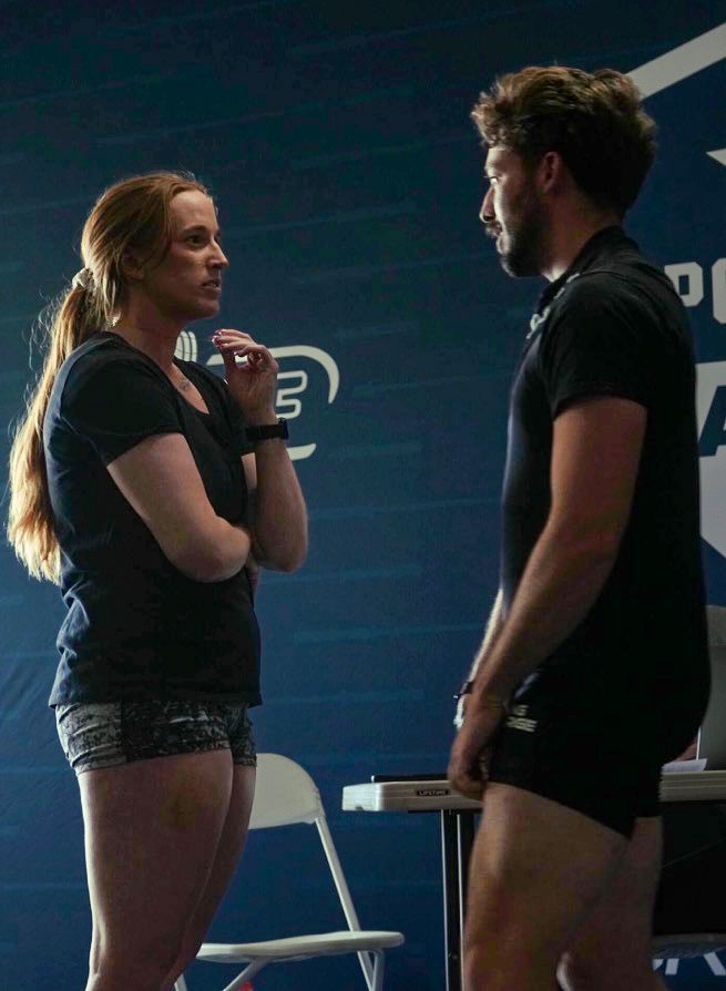 two people talking