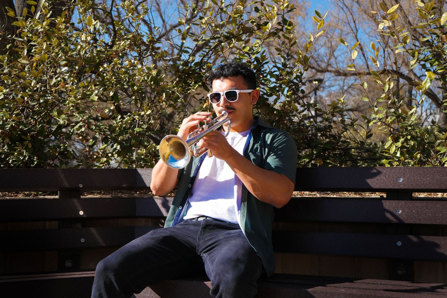 man playing trumpet
