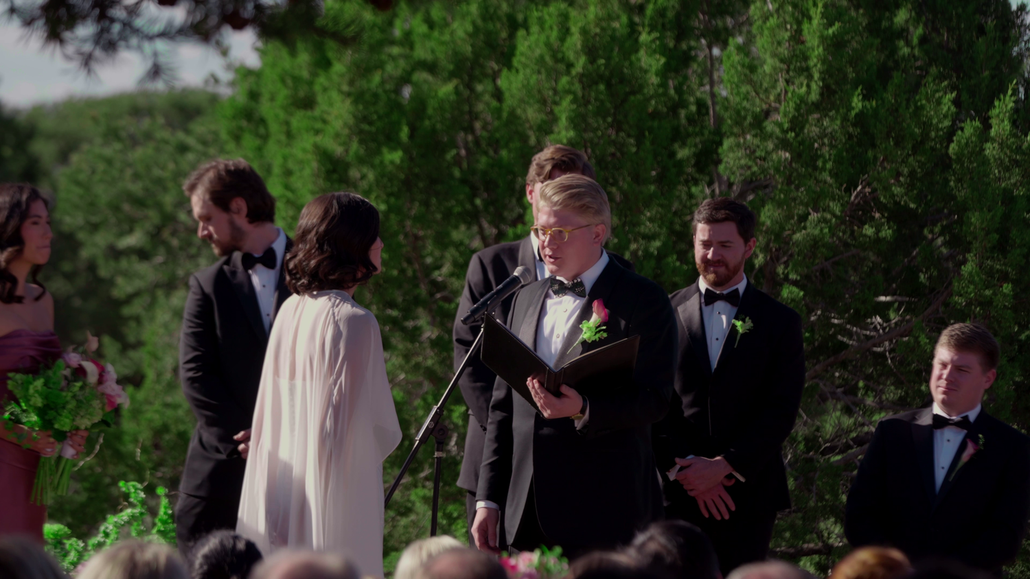 a groom reading his vows