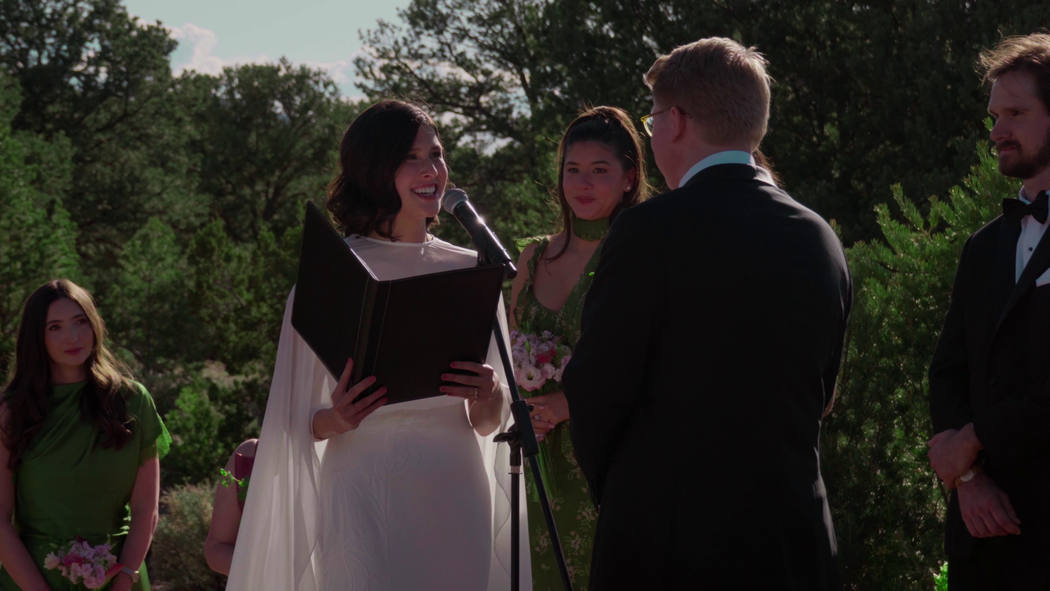 a bride reading her vows