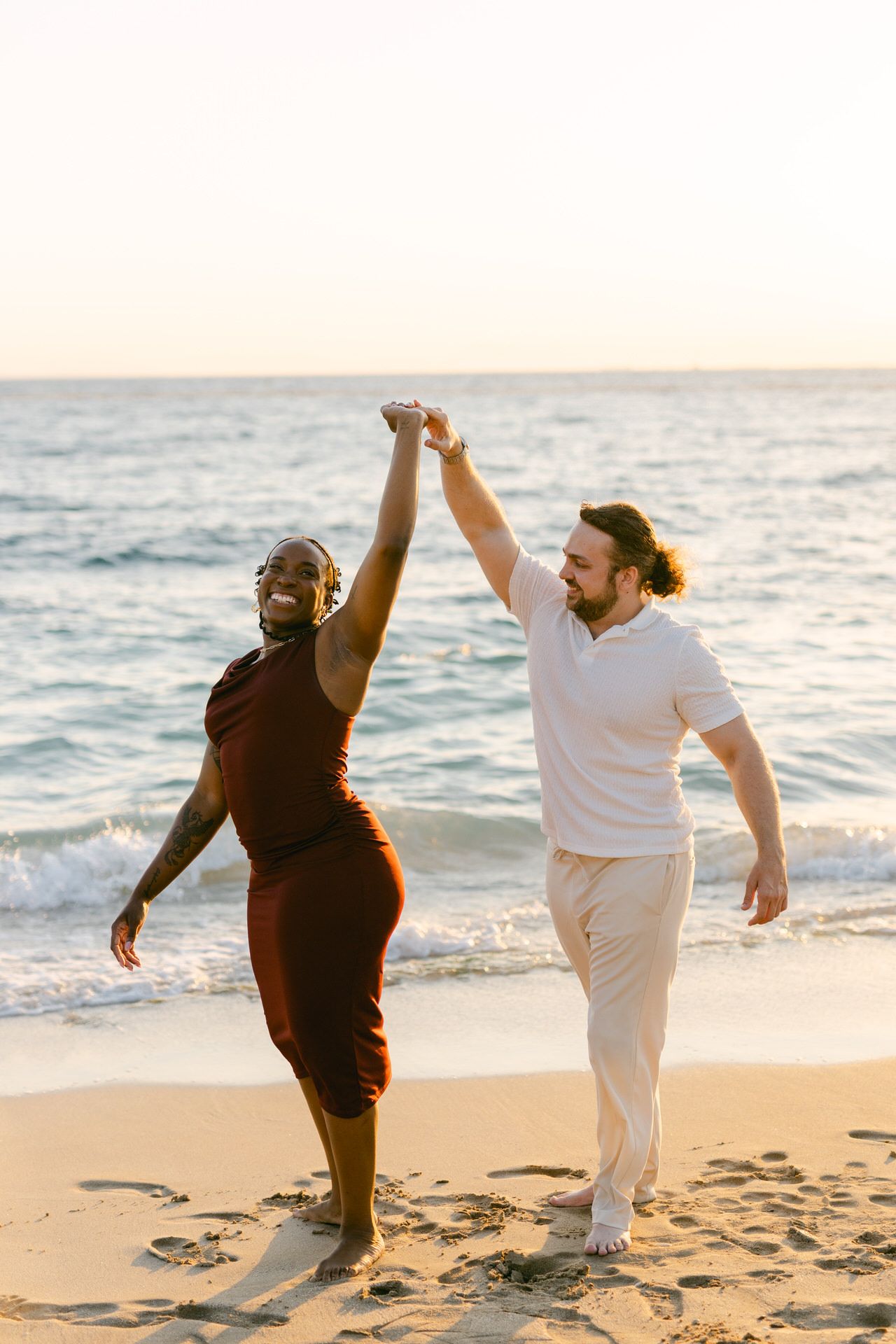 Athens Riviera proposal photoshoot, sea light and golden hour couple portraits.