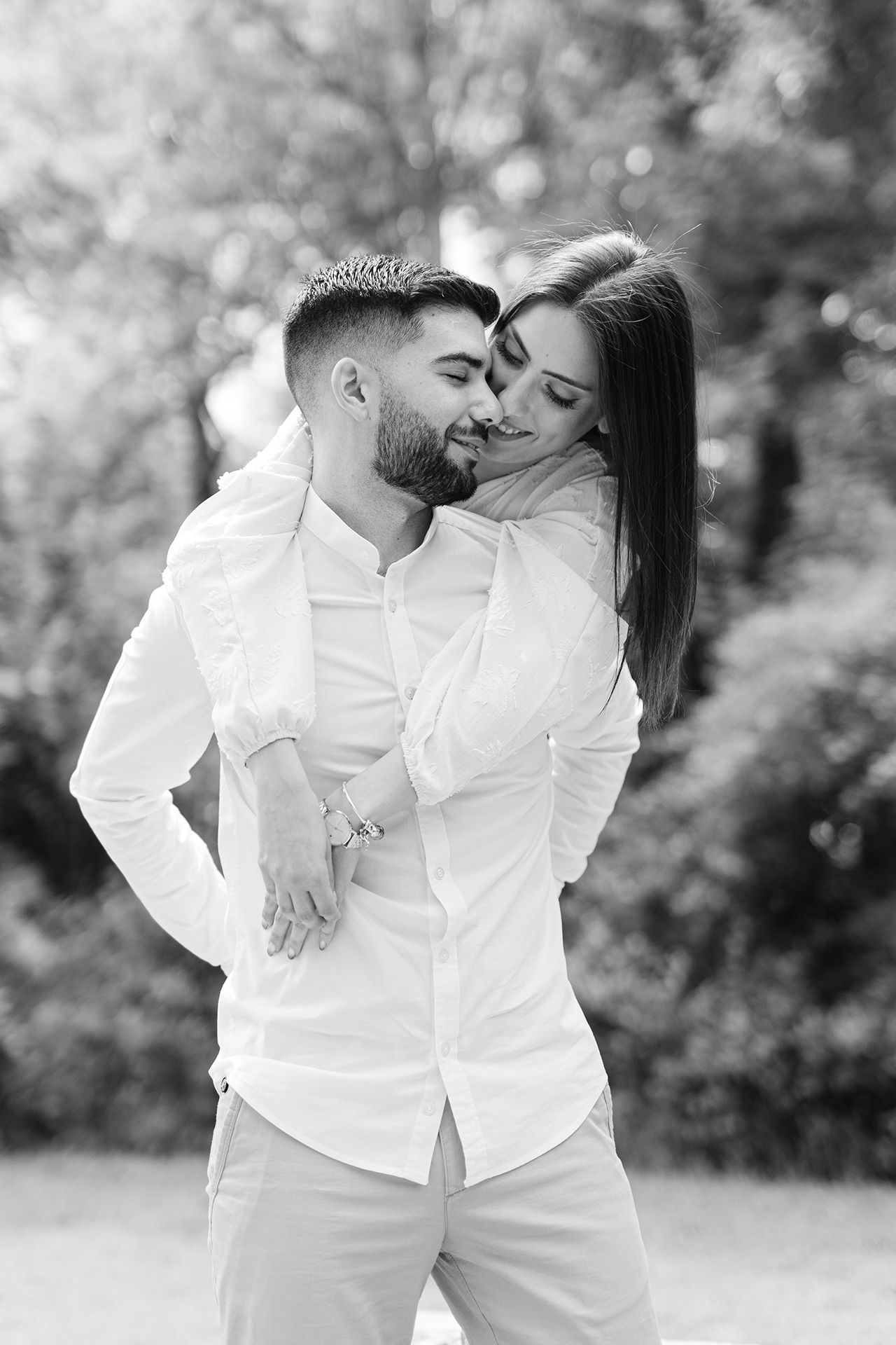 Engagement photos in Athens with romantic editorial couple portraits in soft natural light.