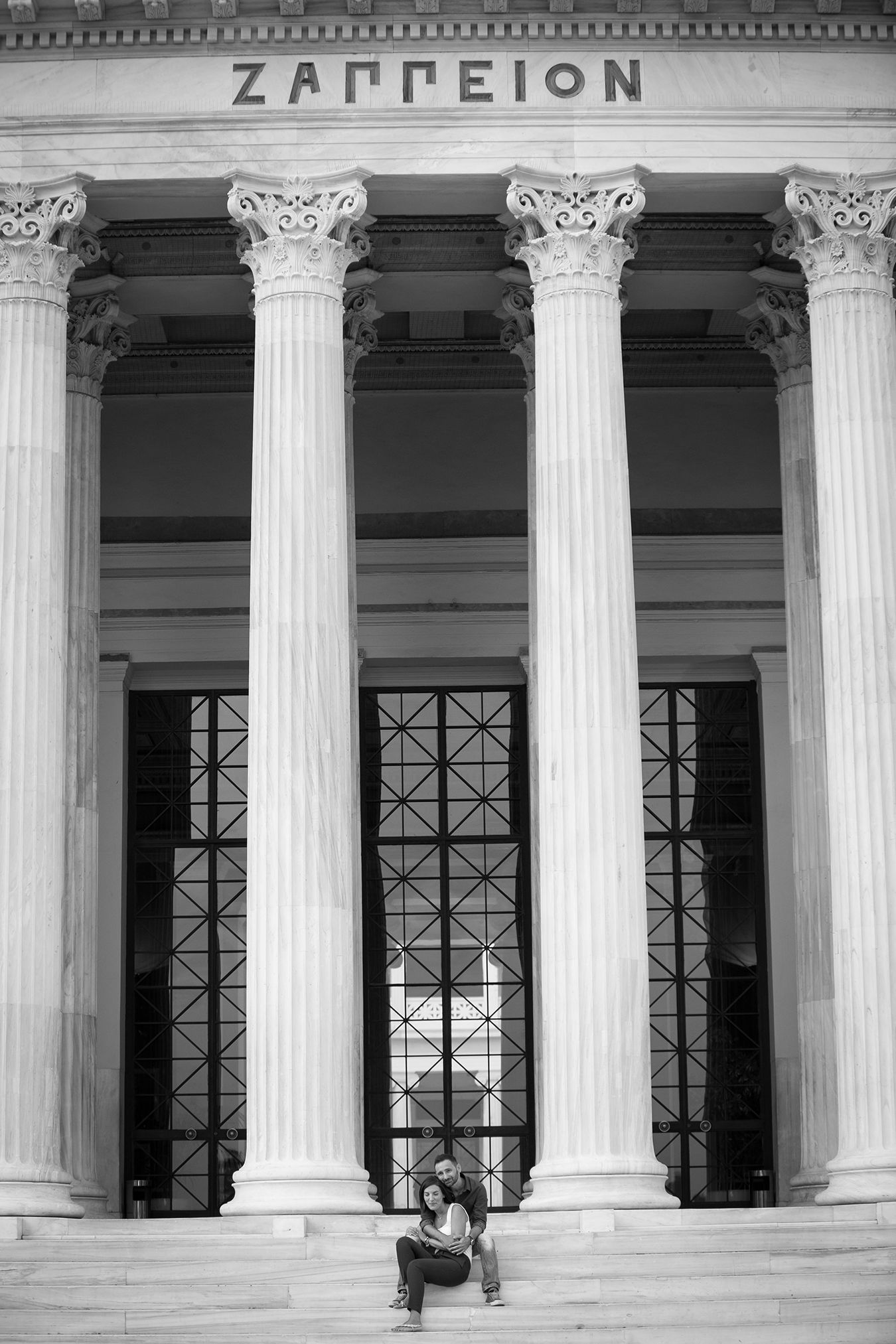 Zappeion engagement session, elegant architecture and refined couple photography.