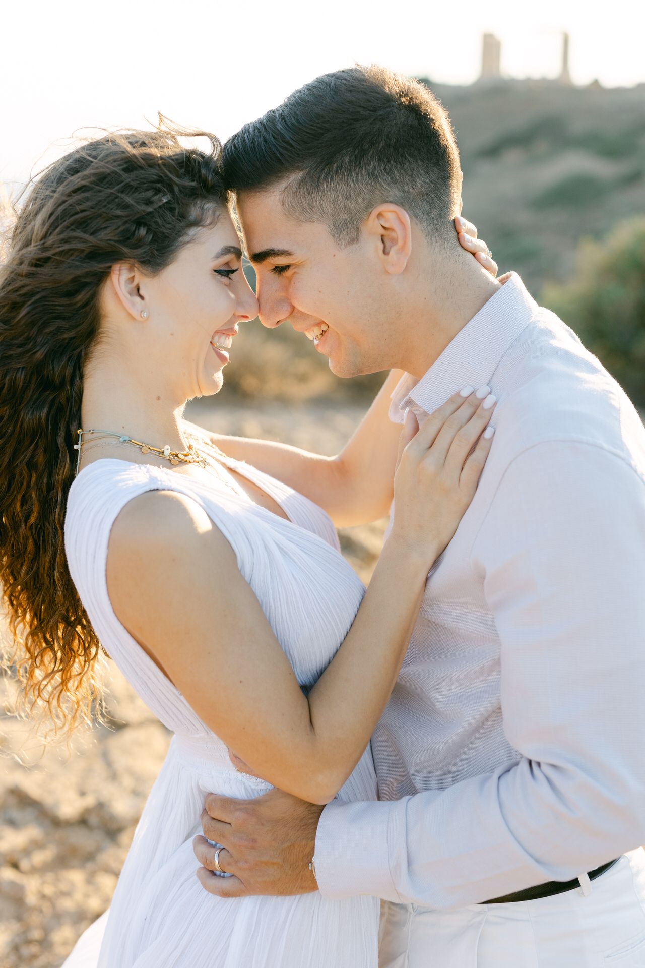 Romantic Greece engagement photography