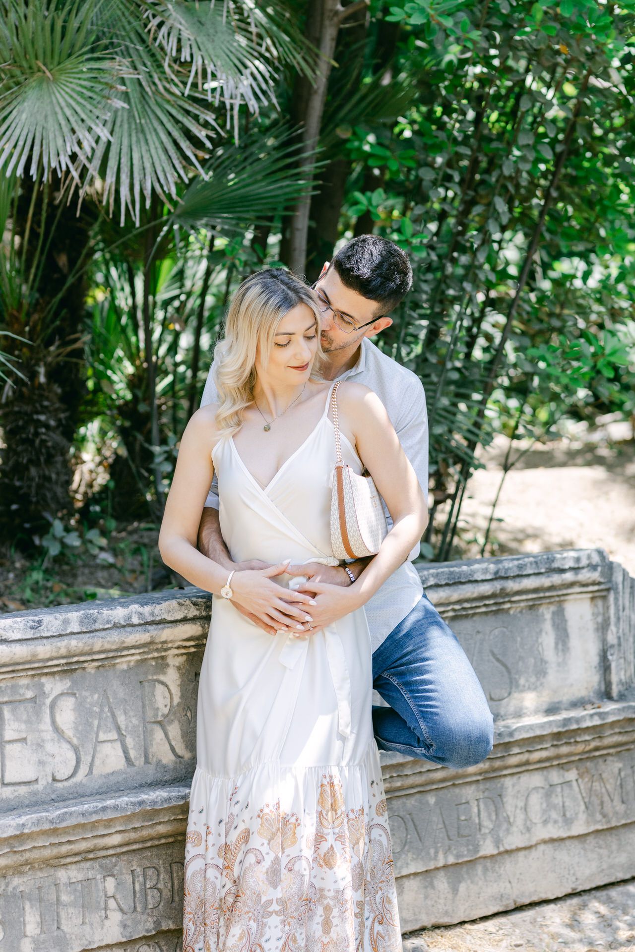 Couple portraits near Zappeion Athens, elegant architecture and refined editorial style.