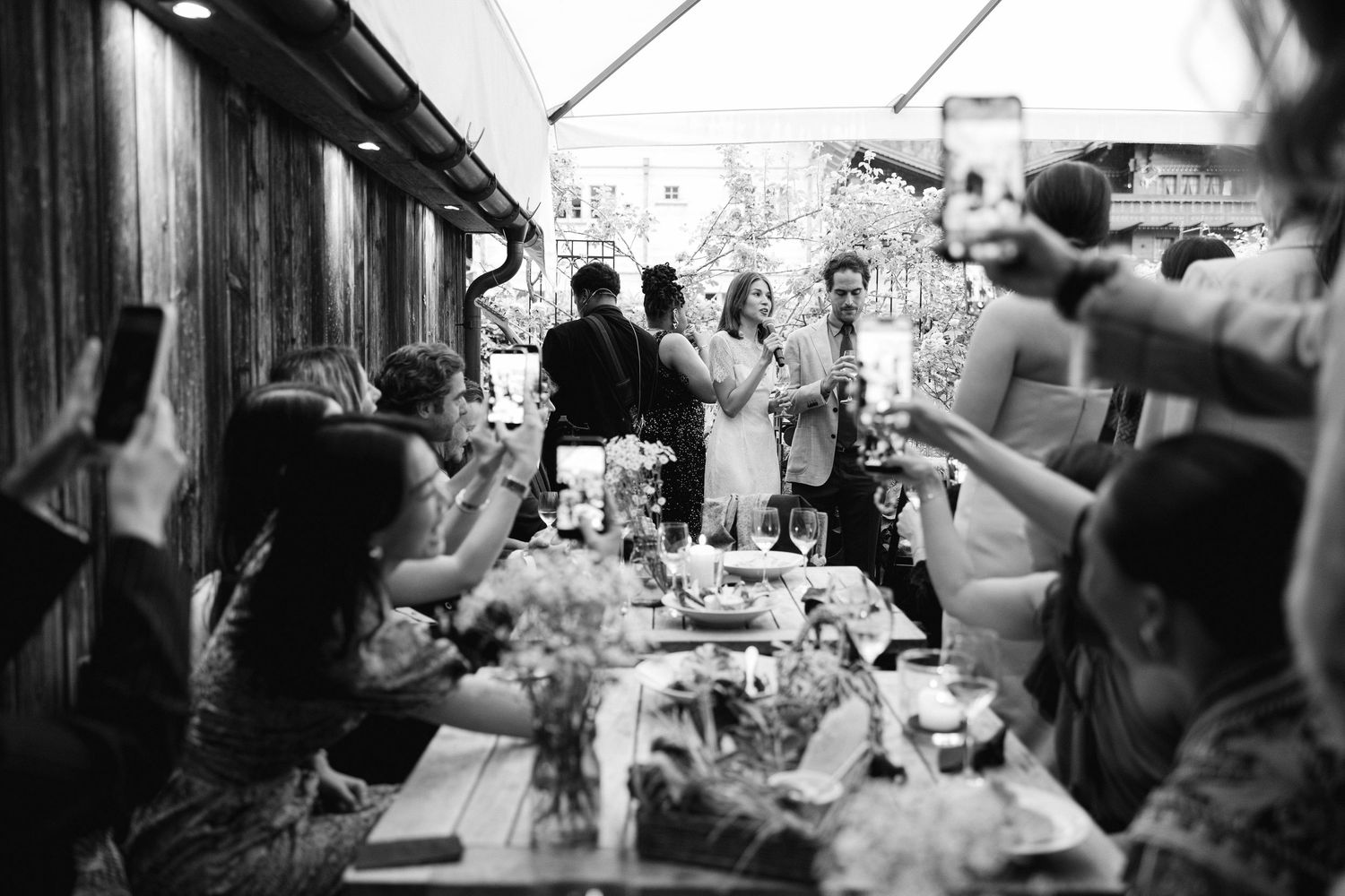 raditional Swiss mountain setting for an intimate wedding reception