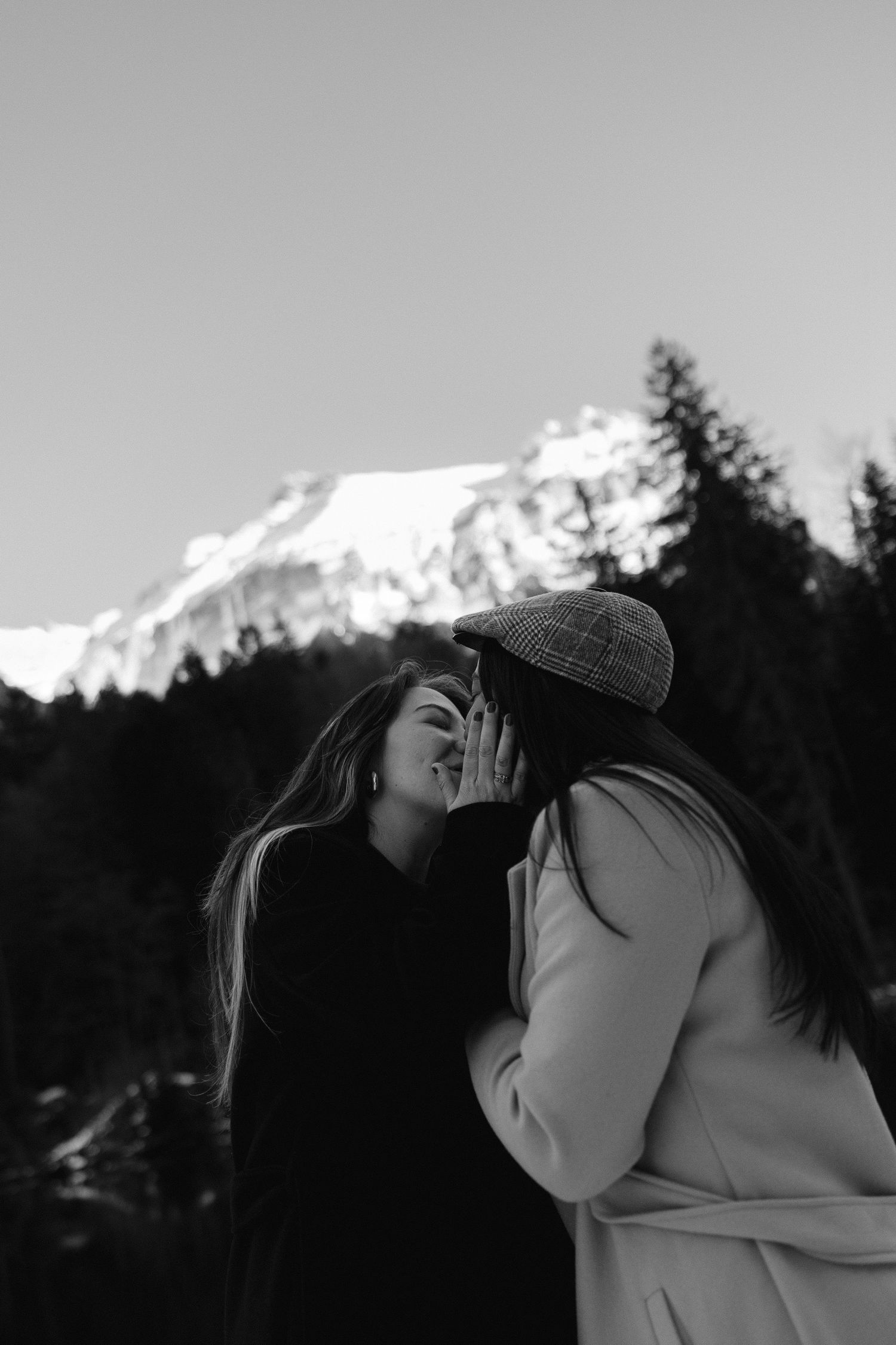 lgbtq gay couple engagement proposal in the mountains, switzerland, swiss alps
