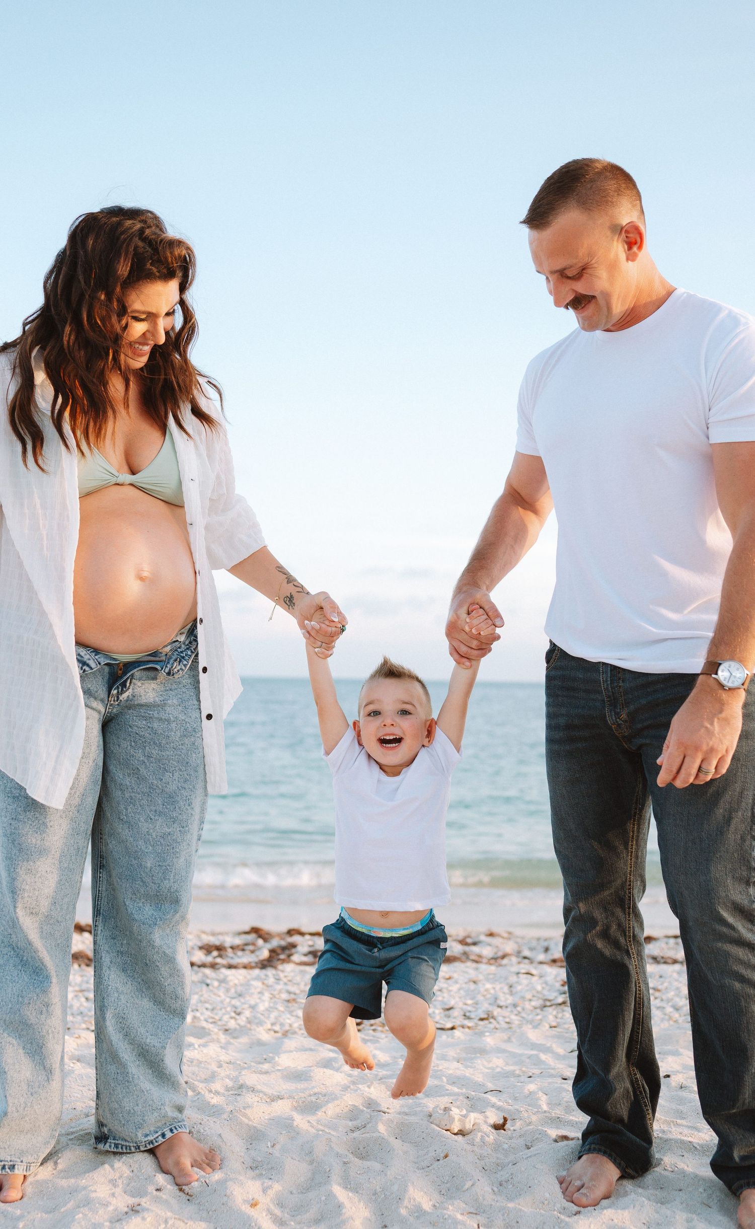 Florida Keys maternity photography featuring tropical beach portraits and authentic motherhood storytelling