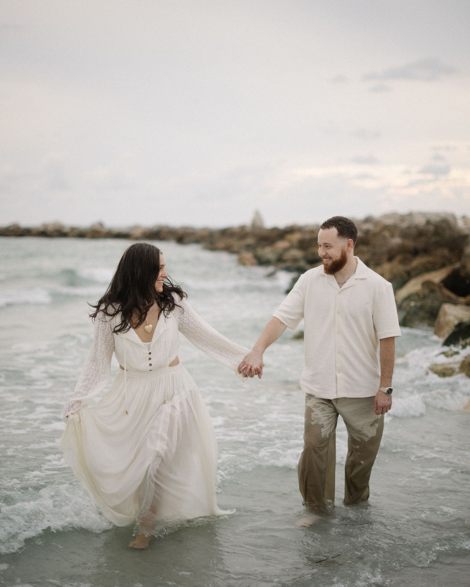 Couple during engagement session in Florida
Romantic engagement session portrait