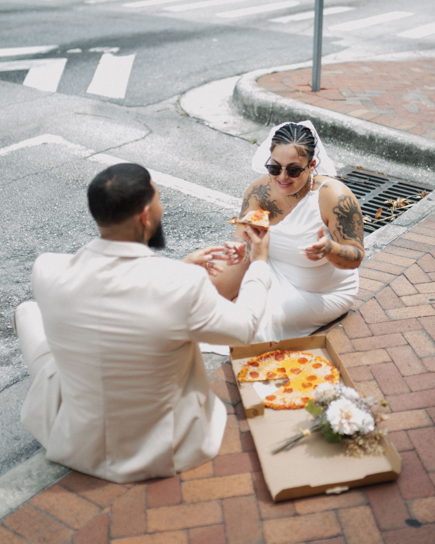 Wedding couple photographed in natural light
Bride and groom embracing during wedding day
Candid moment from a Florida wedding