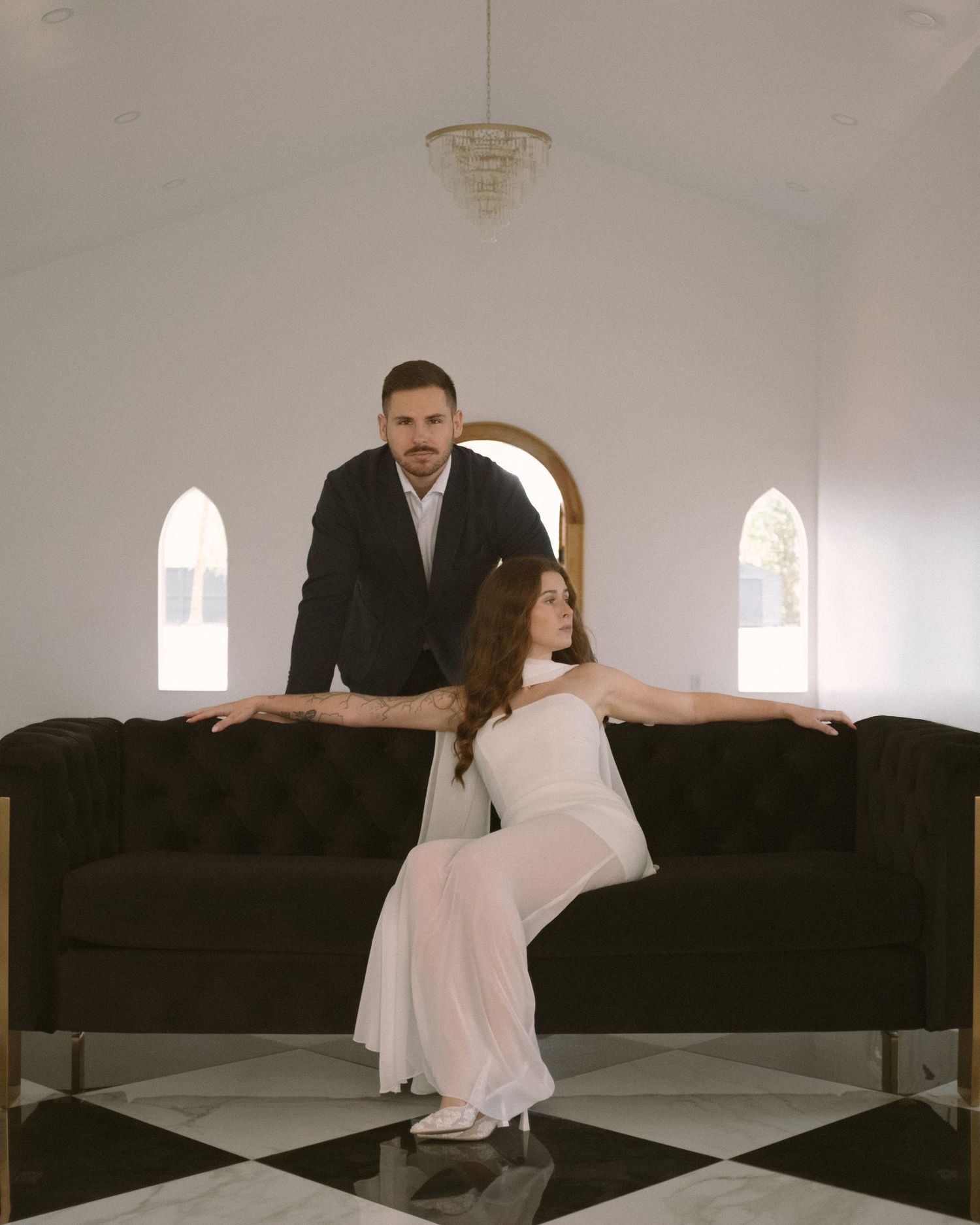 Couple during engagement session in Florida
Romantic engagement session portrait