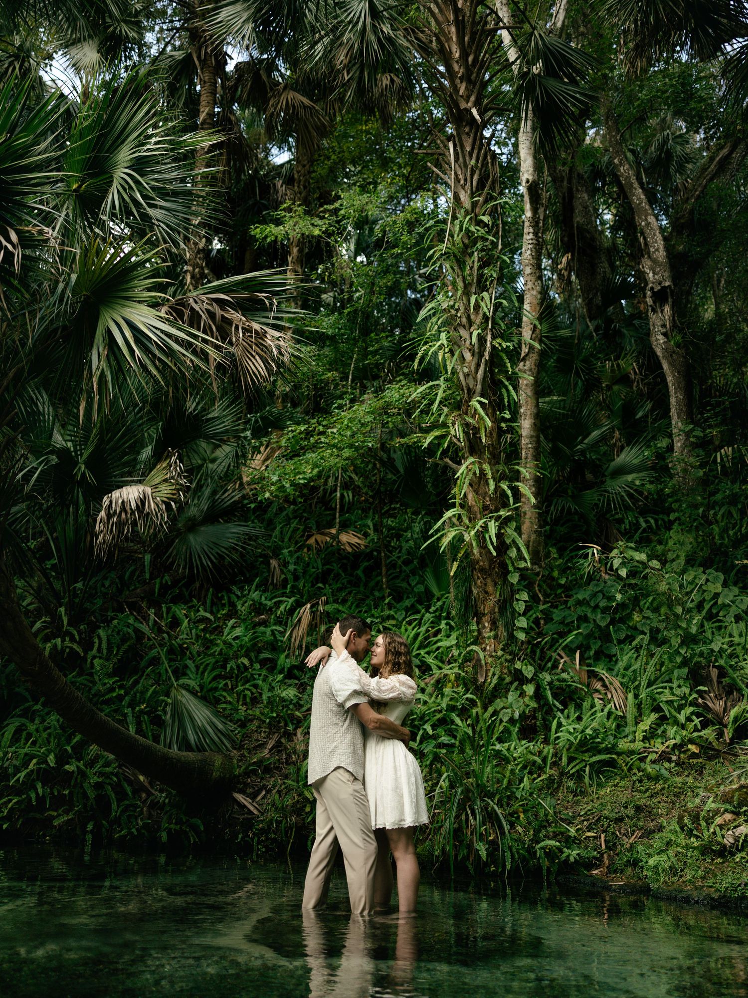 Couple during engagement session in Florida
Romantic engagement session portrait