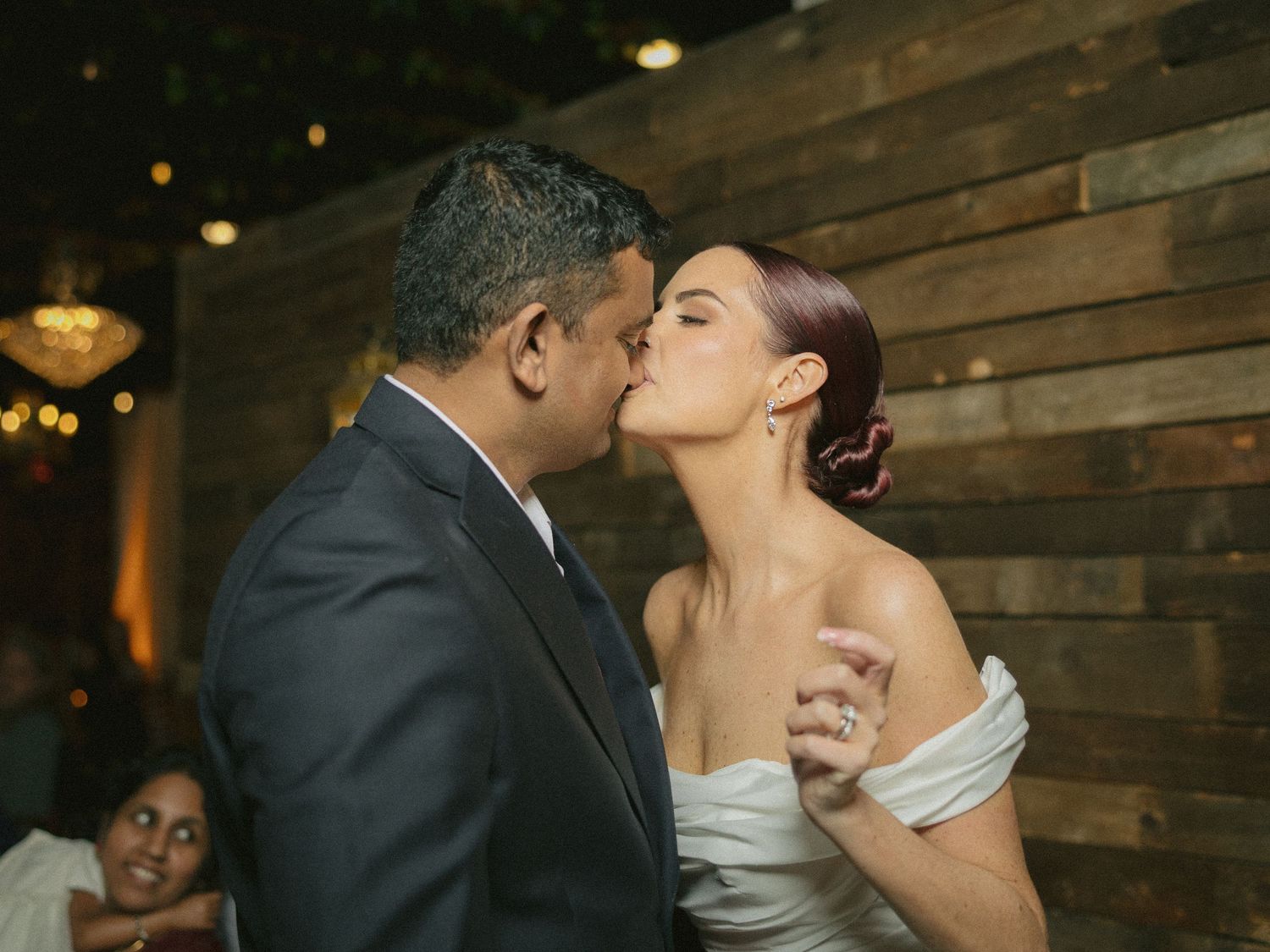 Wedding couple photographed in natural light
Bride and groom embracing during wedding day
Candid moment from a Florida wedding