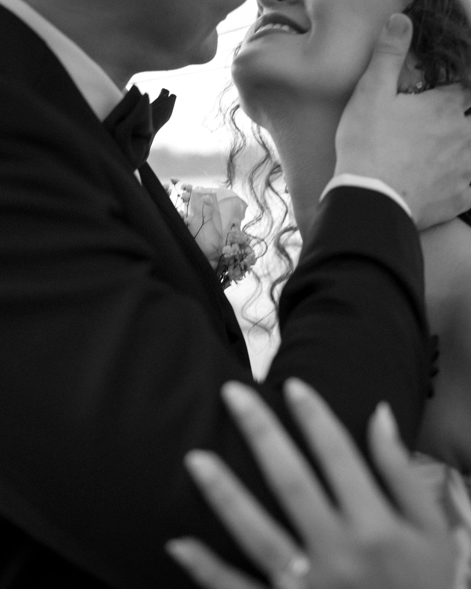 Wedding couple photographed in natural light
Bride and groom embracing during wedding day
Candid moment from a Florida wedding