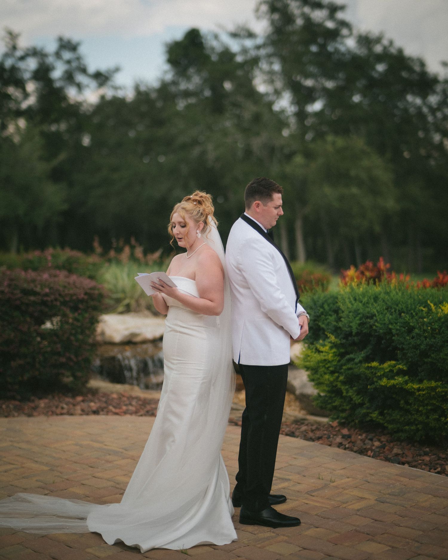 Wedding couple photographed in natural light
Bride and groom embracing during wedding day
Candid moment from a Florida wedding