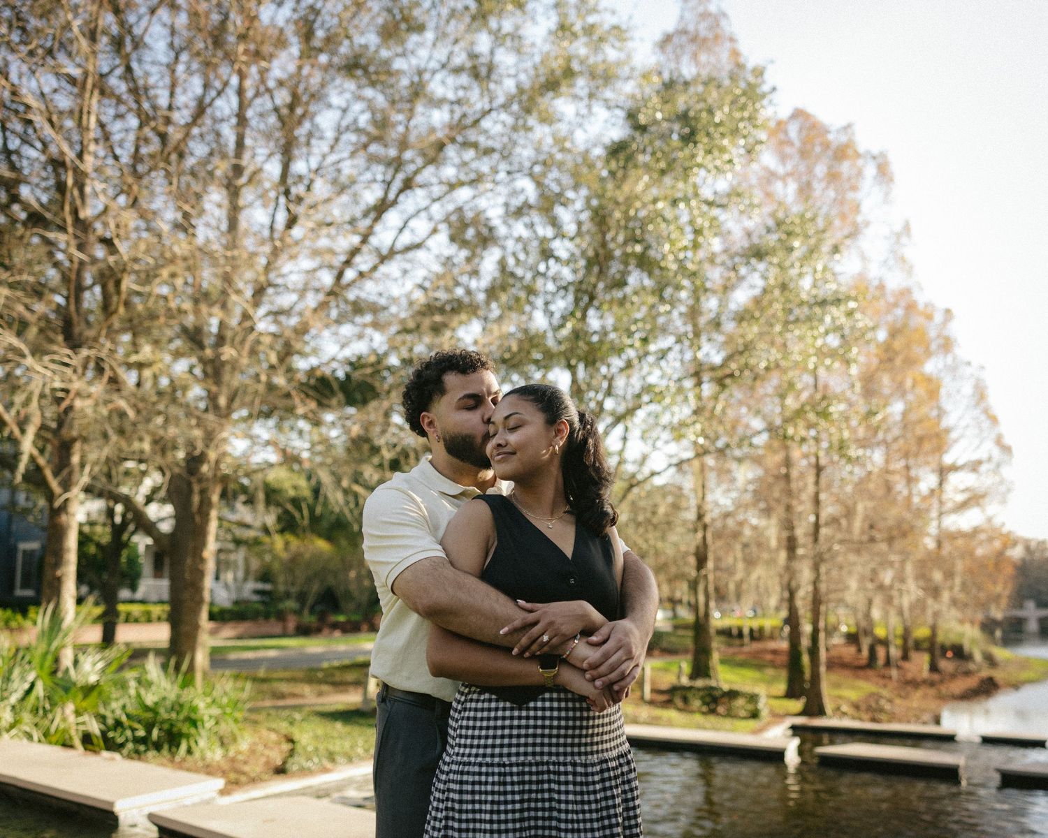 Couple during engagement session in Florida
Romantic engagement session portrait