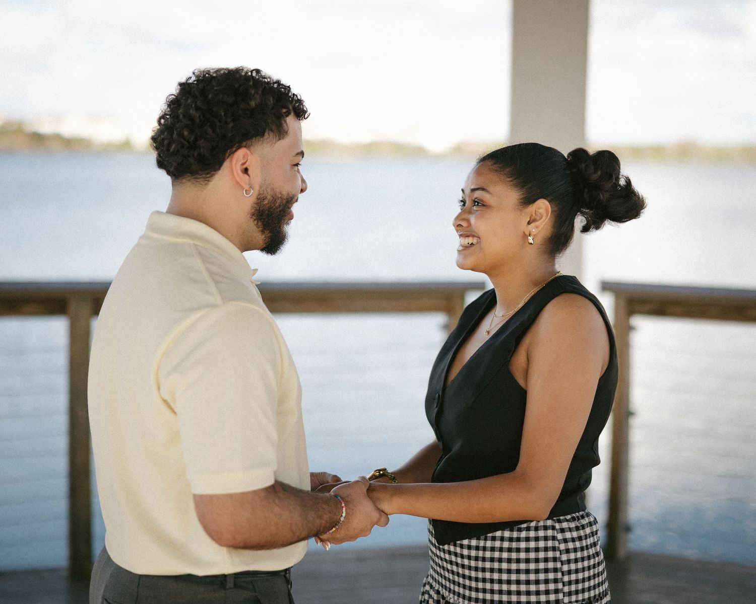Couple during engagement session in Florida
Romantic engagement session portrait