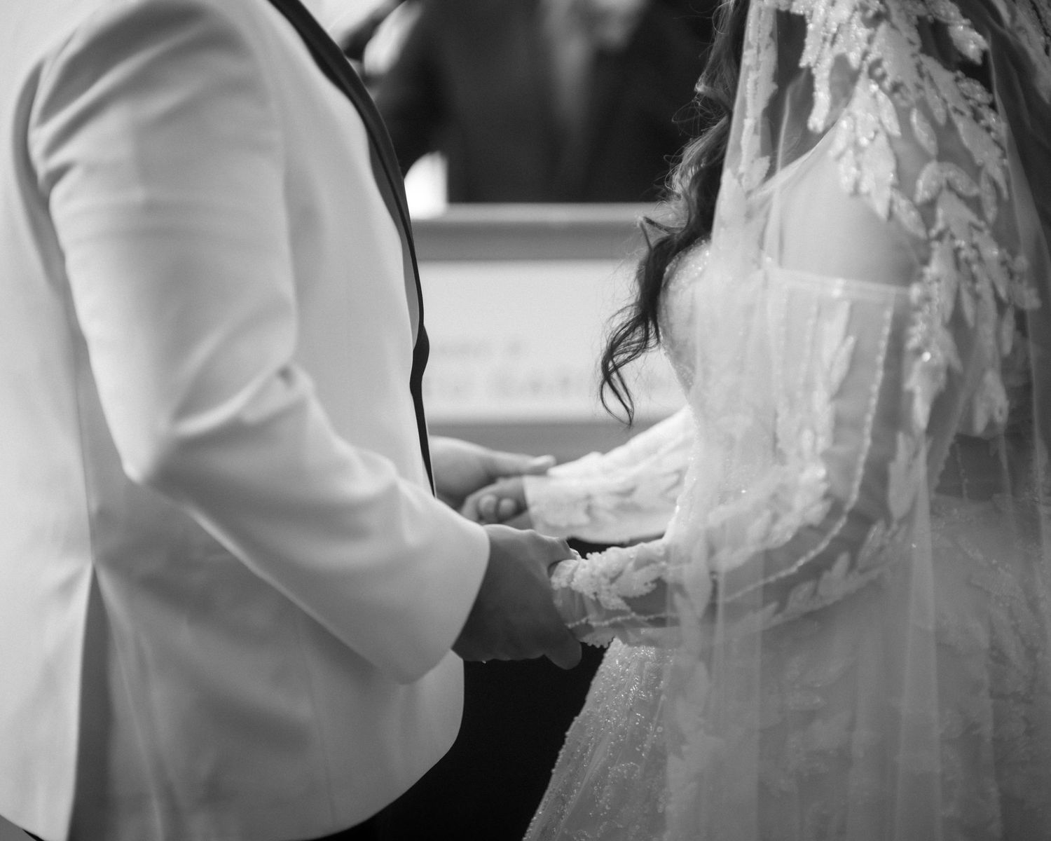 Wedding couple photographed in natural light
Bride and groom embracing during wedding day
Candid moment from a Florida wedding