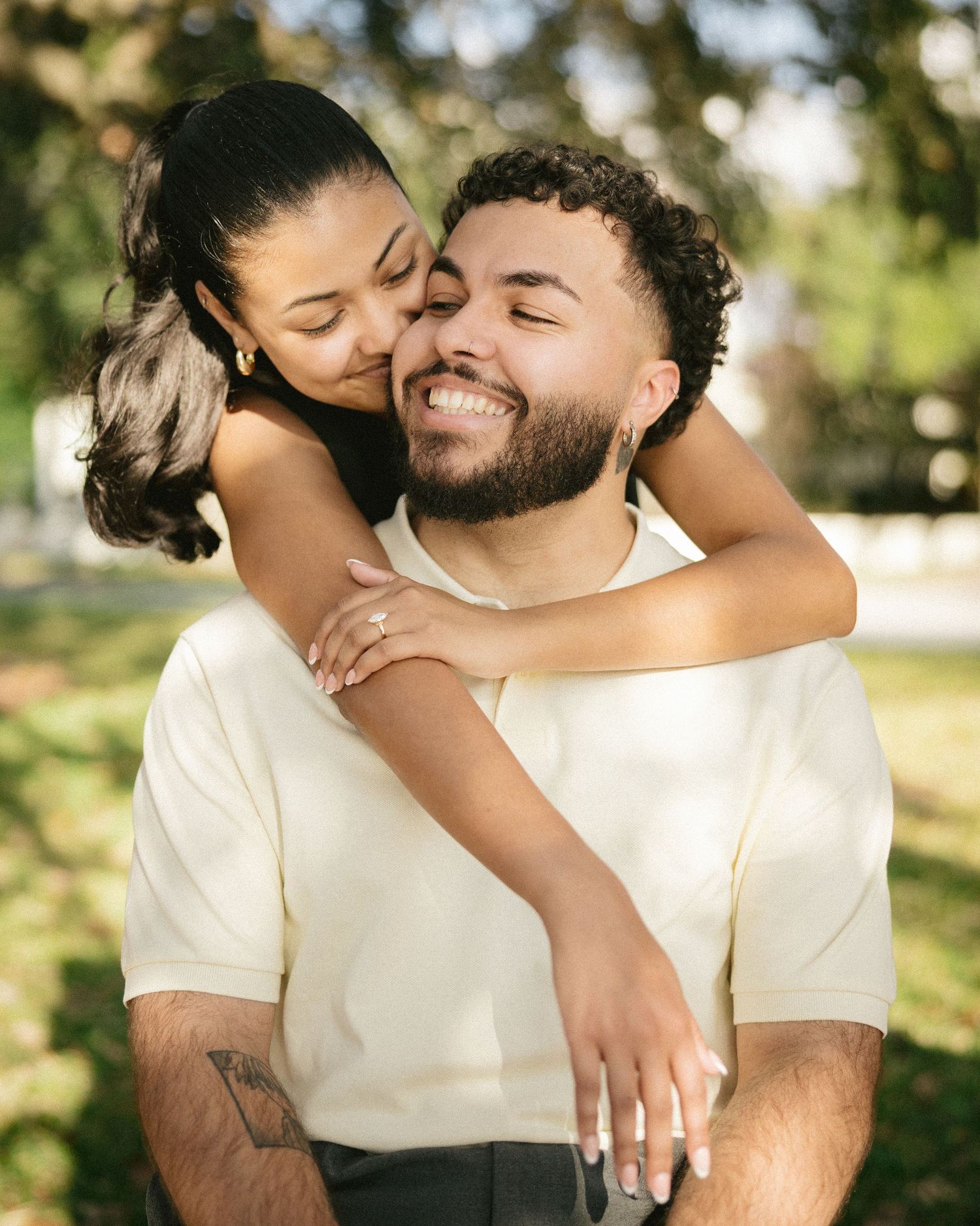 Couple during engagement session in Florida
Romantic engagement session portrait