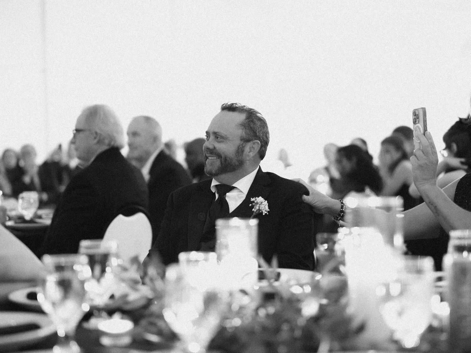 Wedding couple photographed in natural light
Bride and groom embracing during wedding day
Candid moment from a Florida wedding