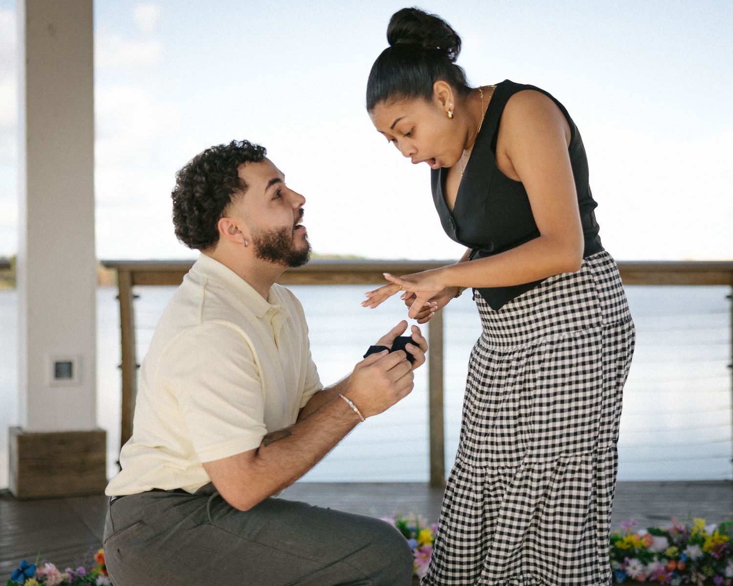 Couple during engagement session in Florida
Romantic engagement session portrait
