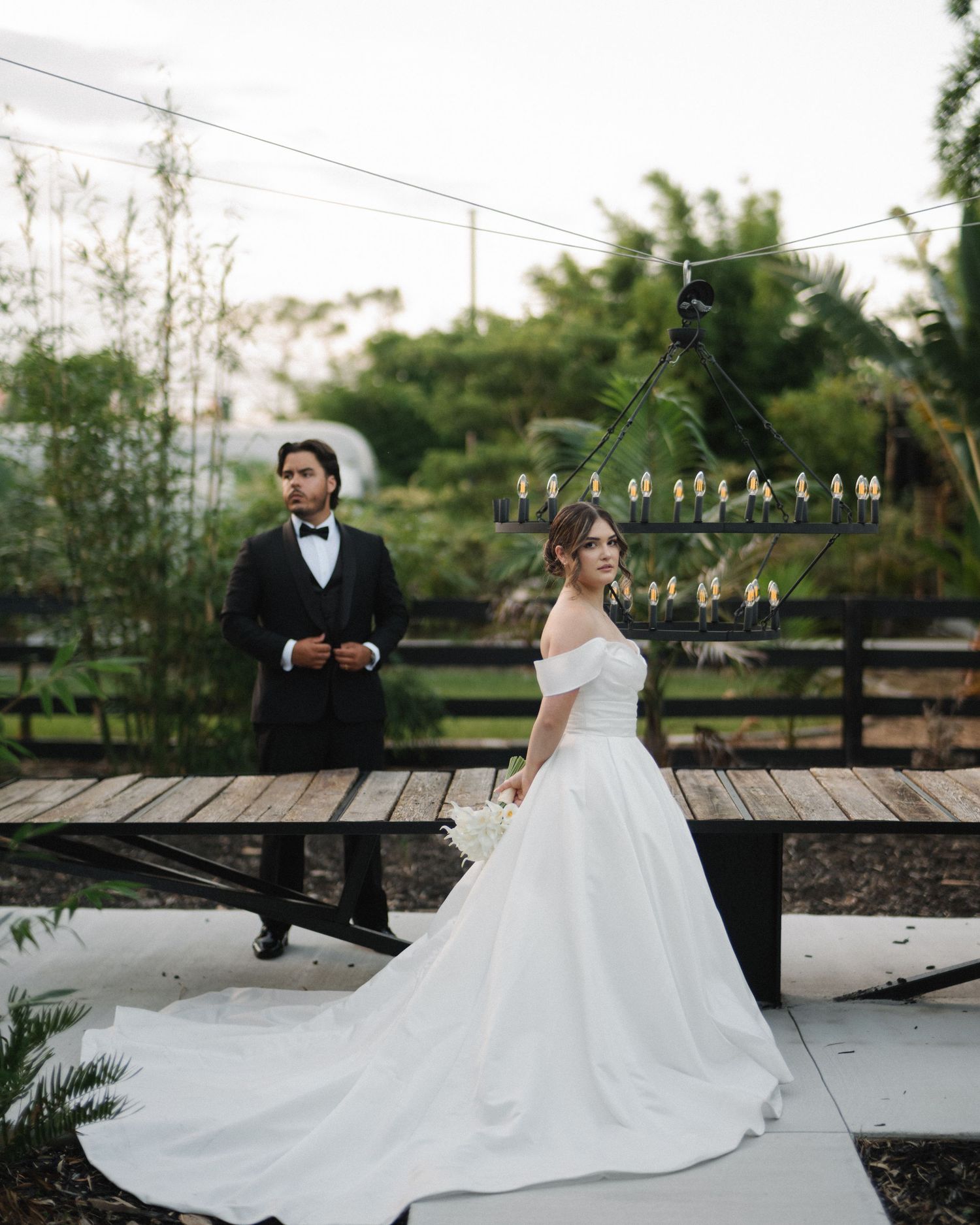 Wedding couple photographed in natural light
Bride and groom embracing during wedding day
Candid moment from a Florida wedding