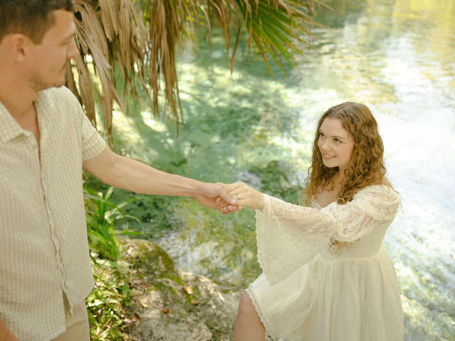 Couple during engagement session in Florida
Romantic engagement session portrait