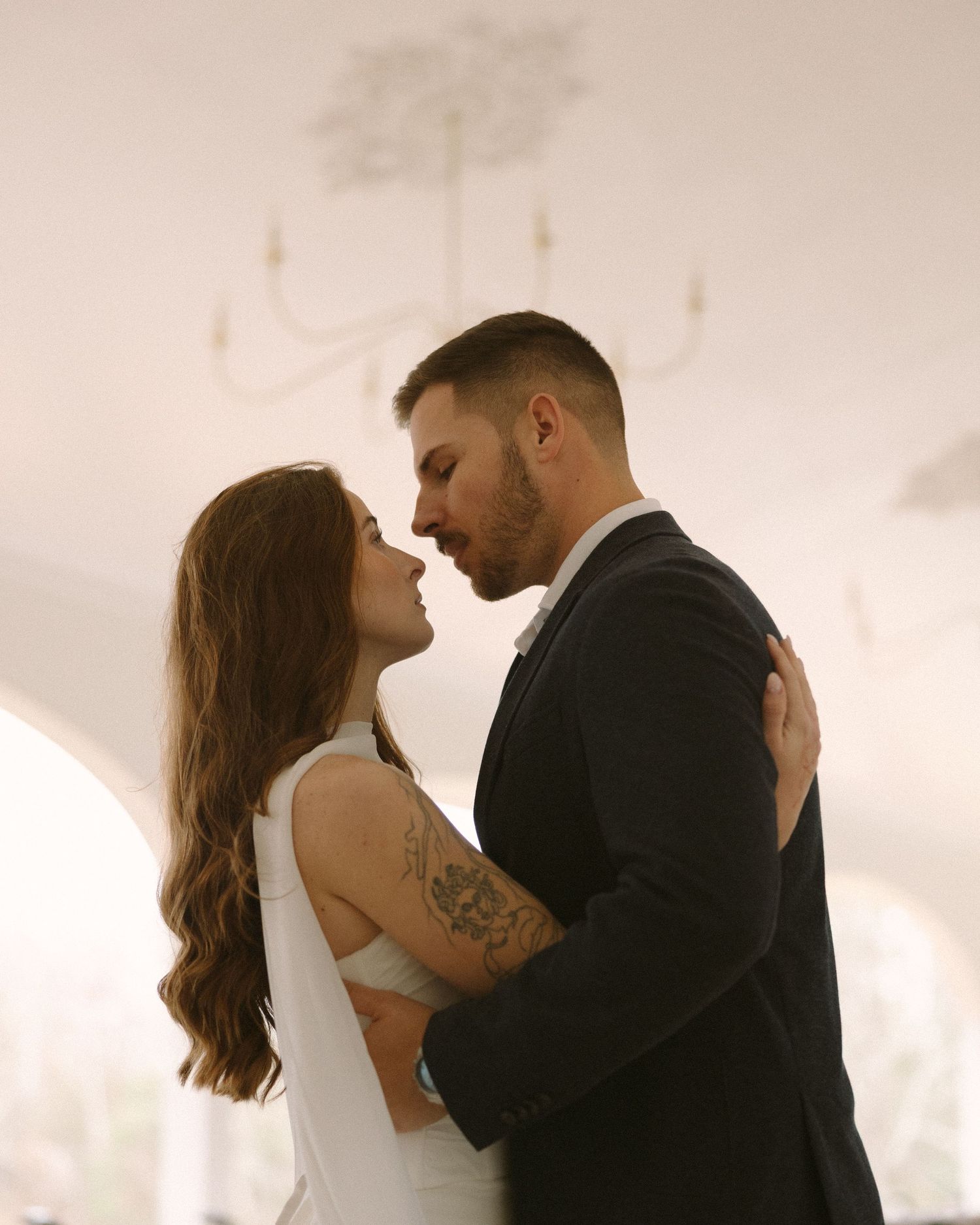 Couple during engagement session in Florida
Romantic engagement session portrait