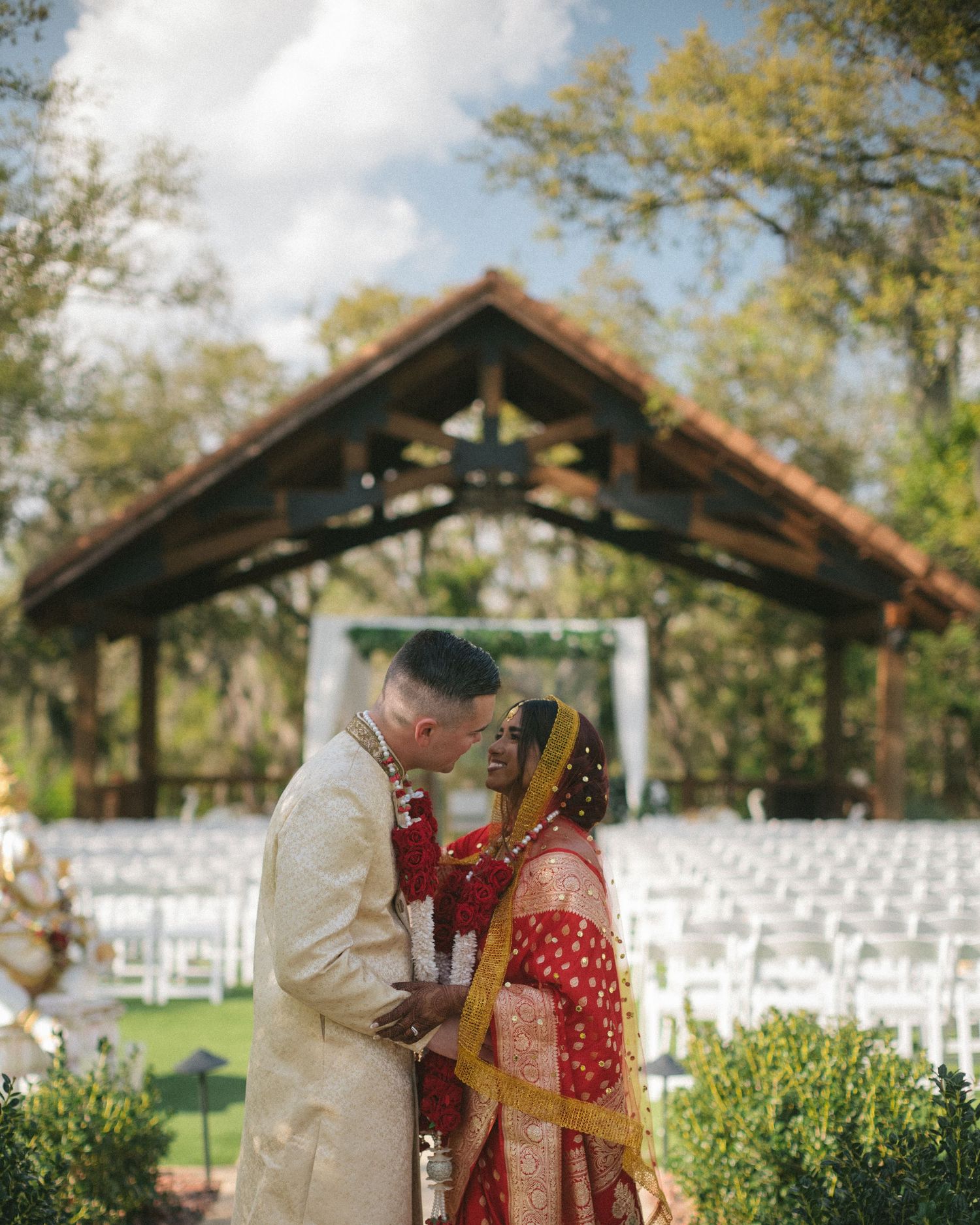 Wedding couple photographed in natural light
Bride and groom embracing during wedding day
Candid moment from a Florida wedding