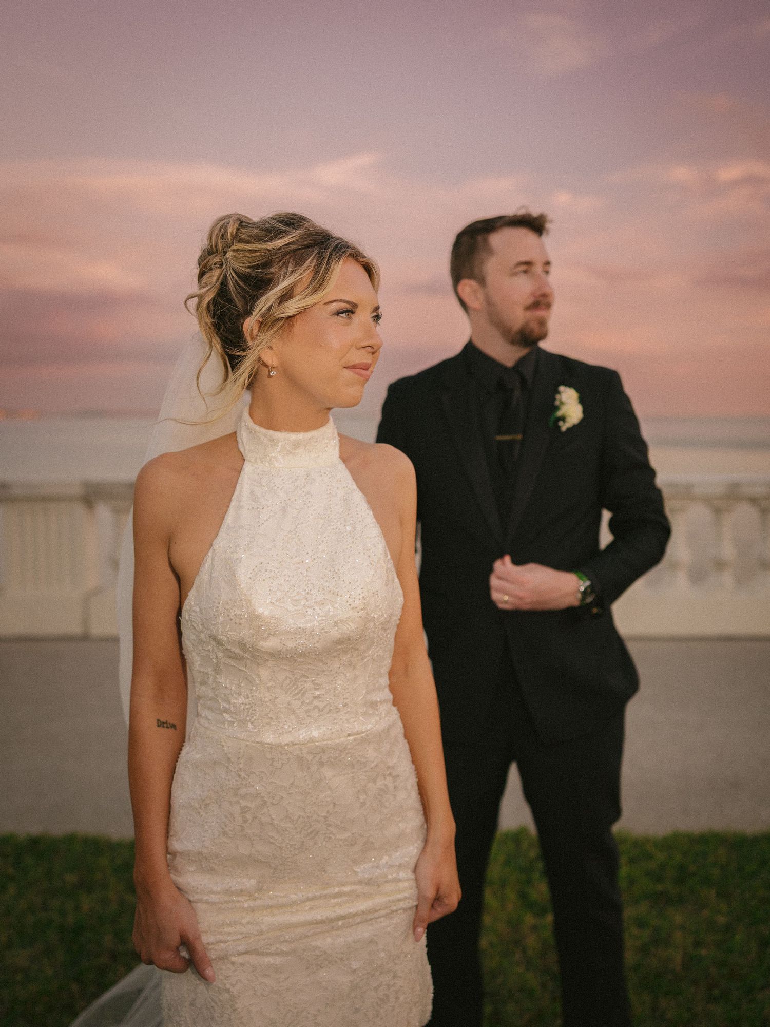 Wedding couple photographed in natural light
Bride and groom embracing during wedding day
Candid moment from a Florida wedding