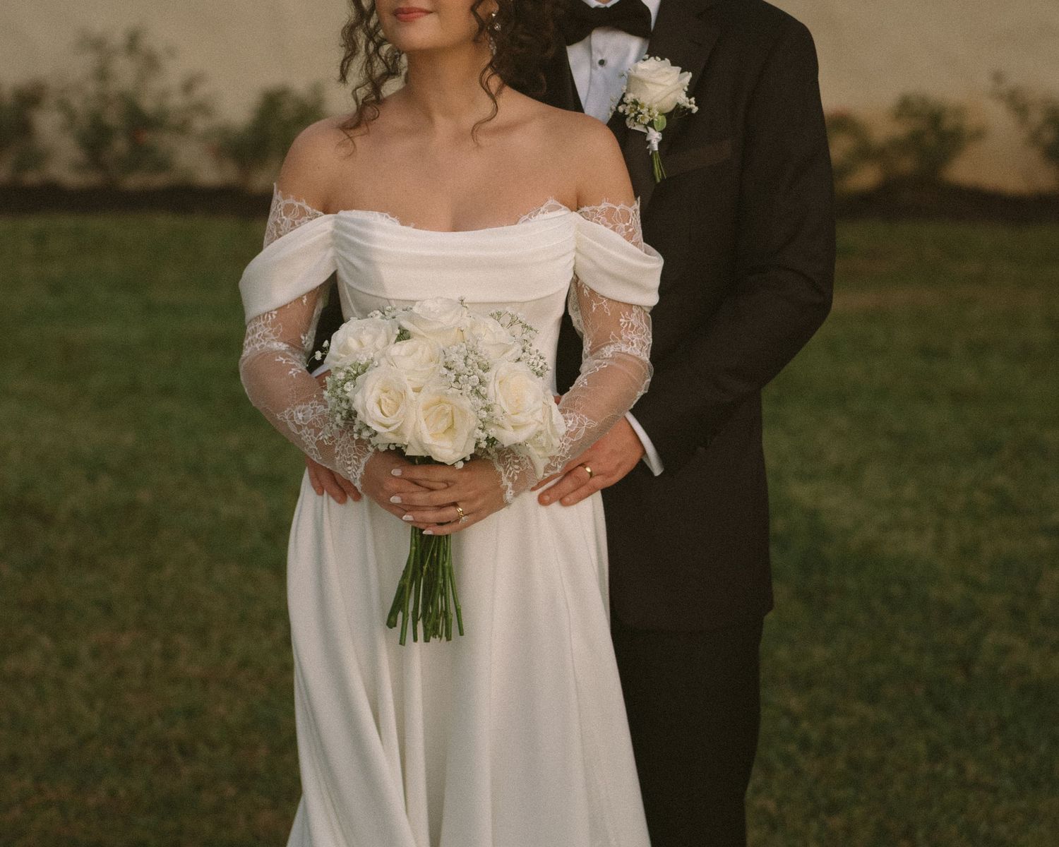 Wedding couple photographed in natural light
Bride and groom embracing during wedding day
Candid moment from a Florida wedding