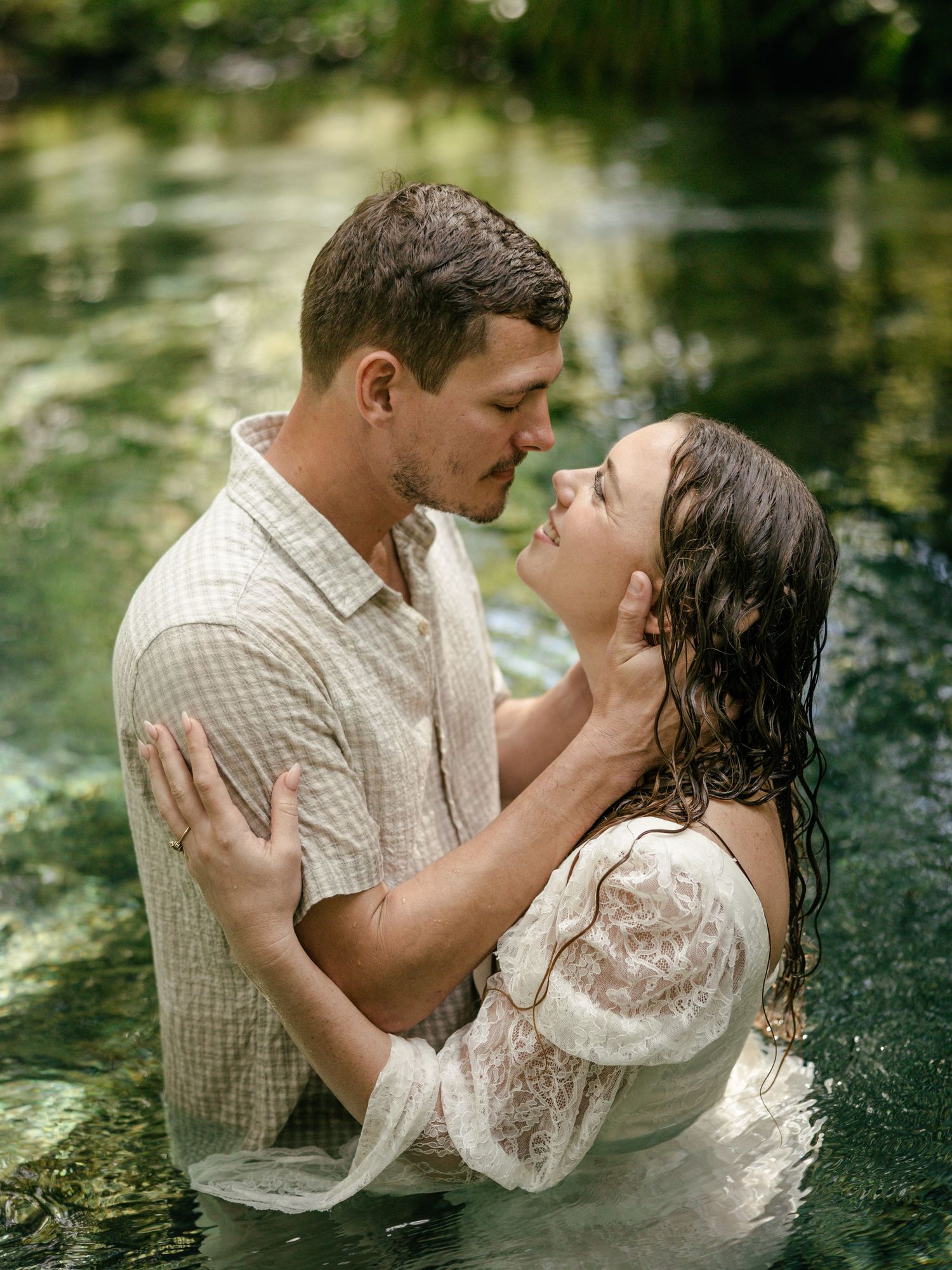 Couple during engagement session in Florida
Romantic engagement session portrait
