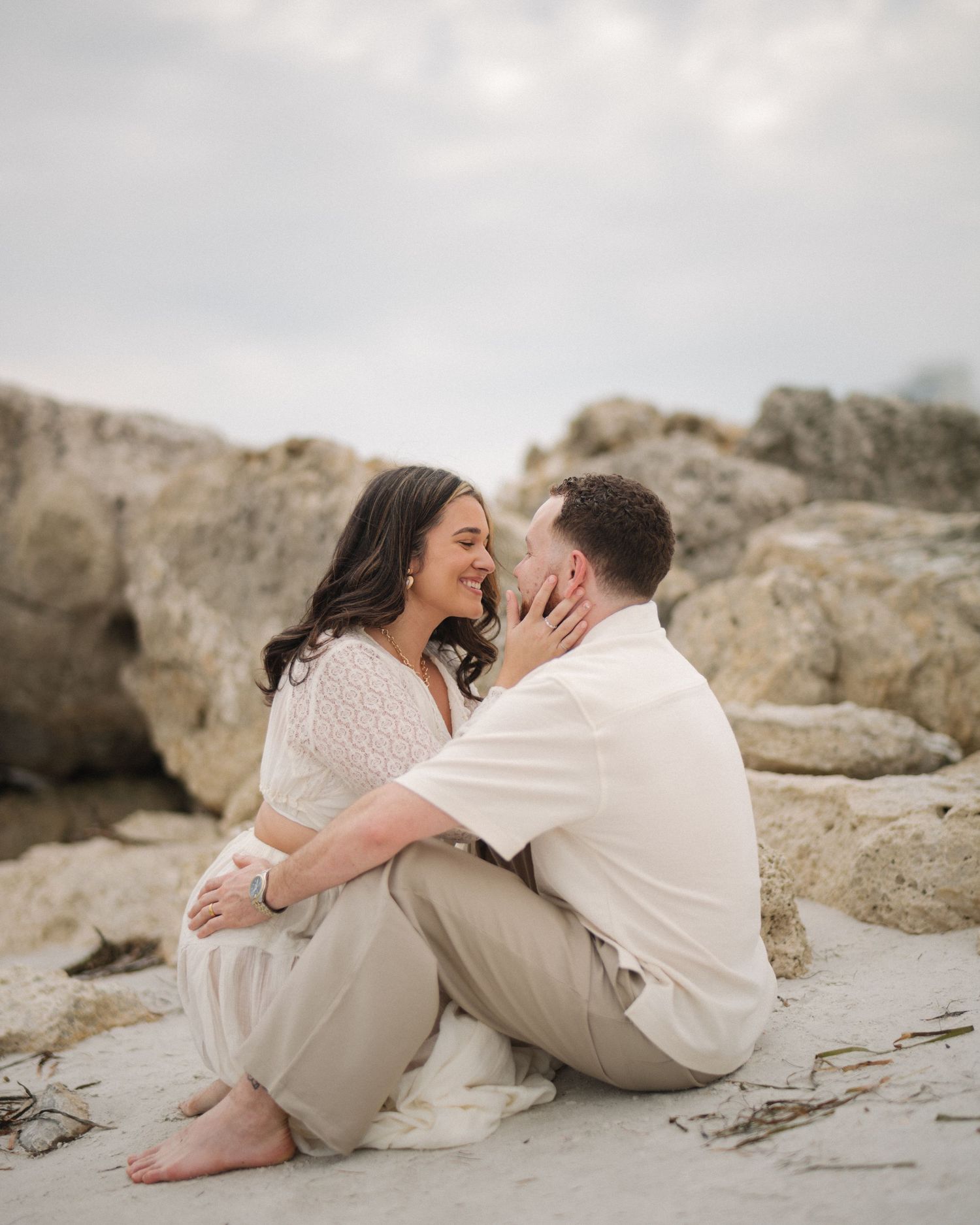 Couple during engagement session in Florida
Romantic engagement session portrait