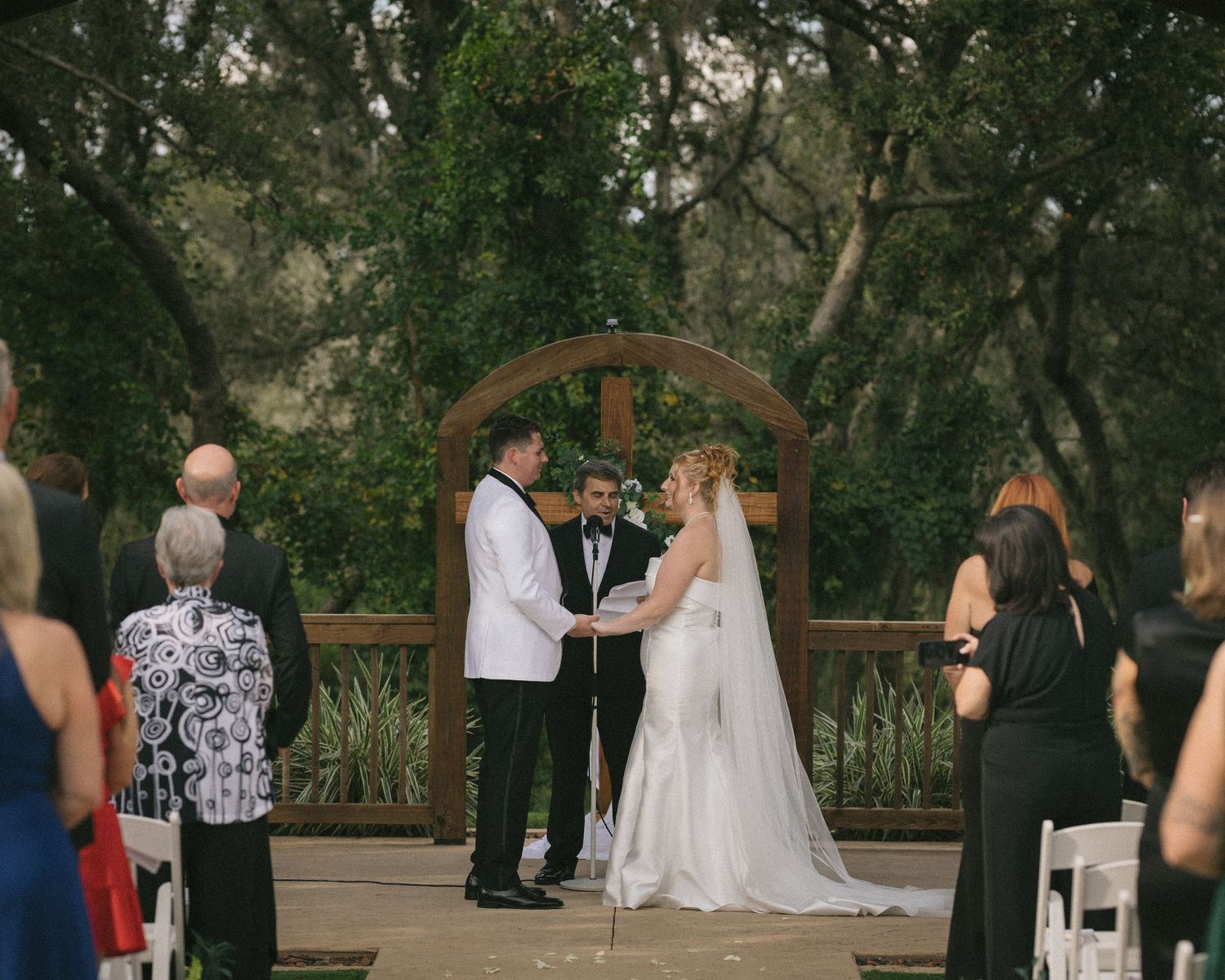 Wedding couple photographed in natural light
Bride and groom embracing during wedding day
Candid moment from a Florida wedding
