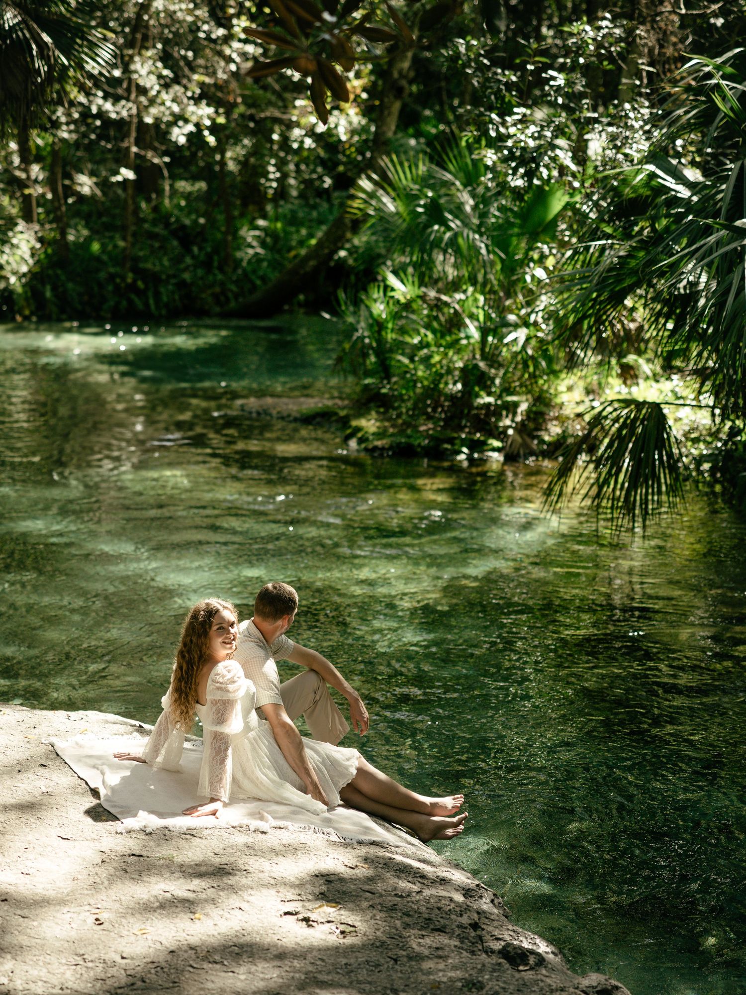 Couple during engagement session in Florida
Romantic engagement session portrait