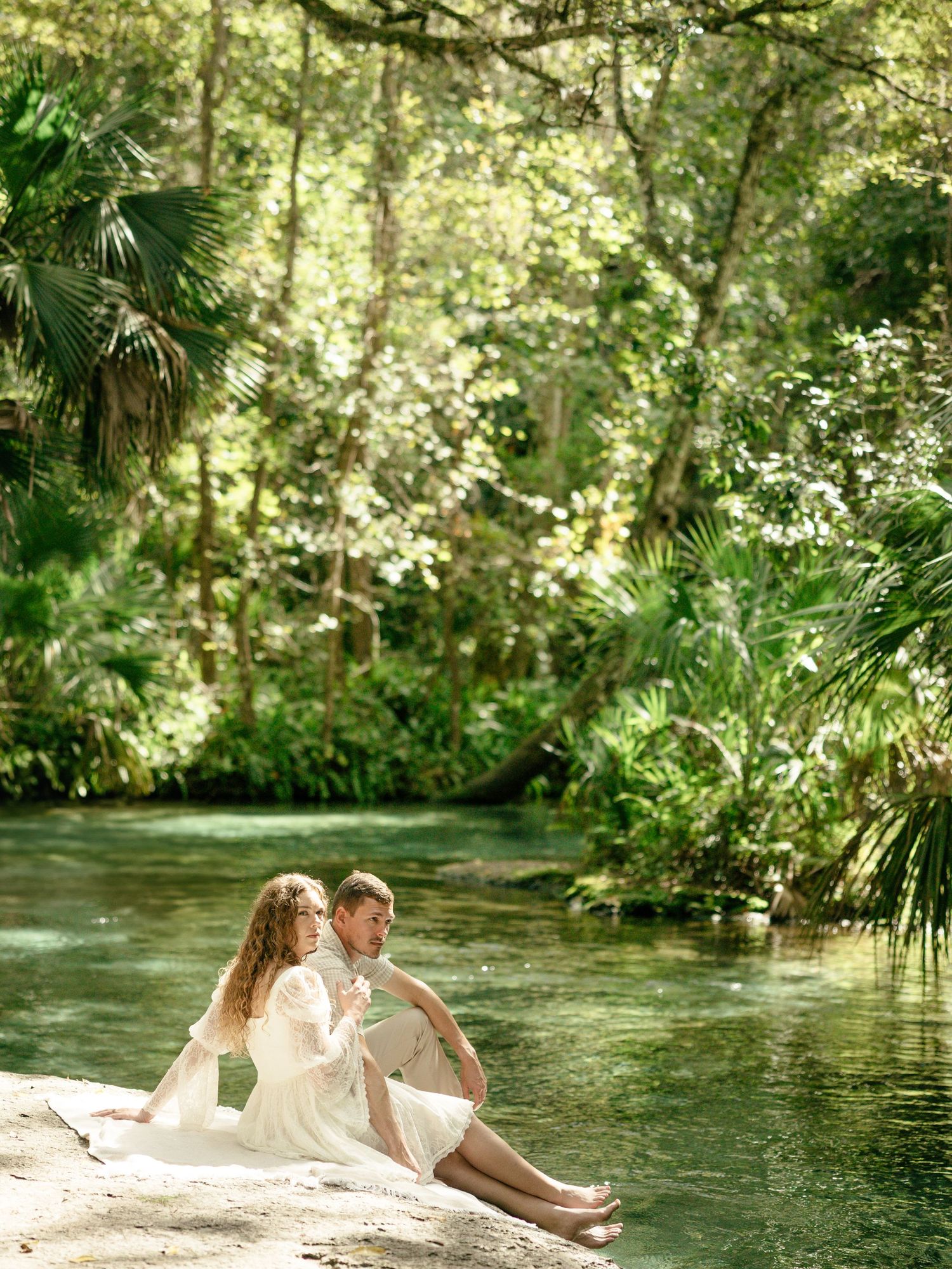 Couple during engagement session in Florida
Romantic engagement session portrait