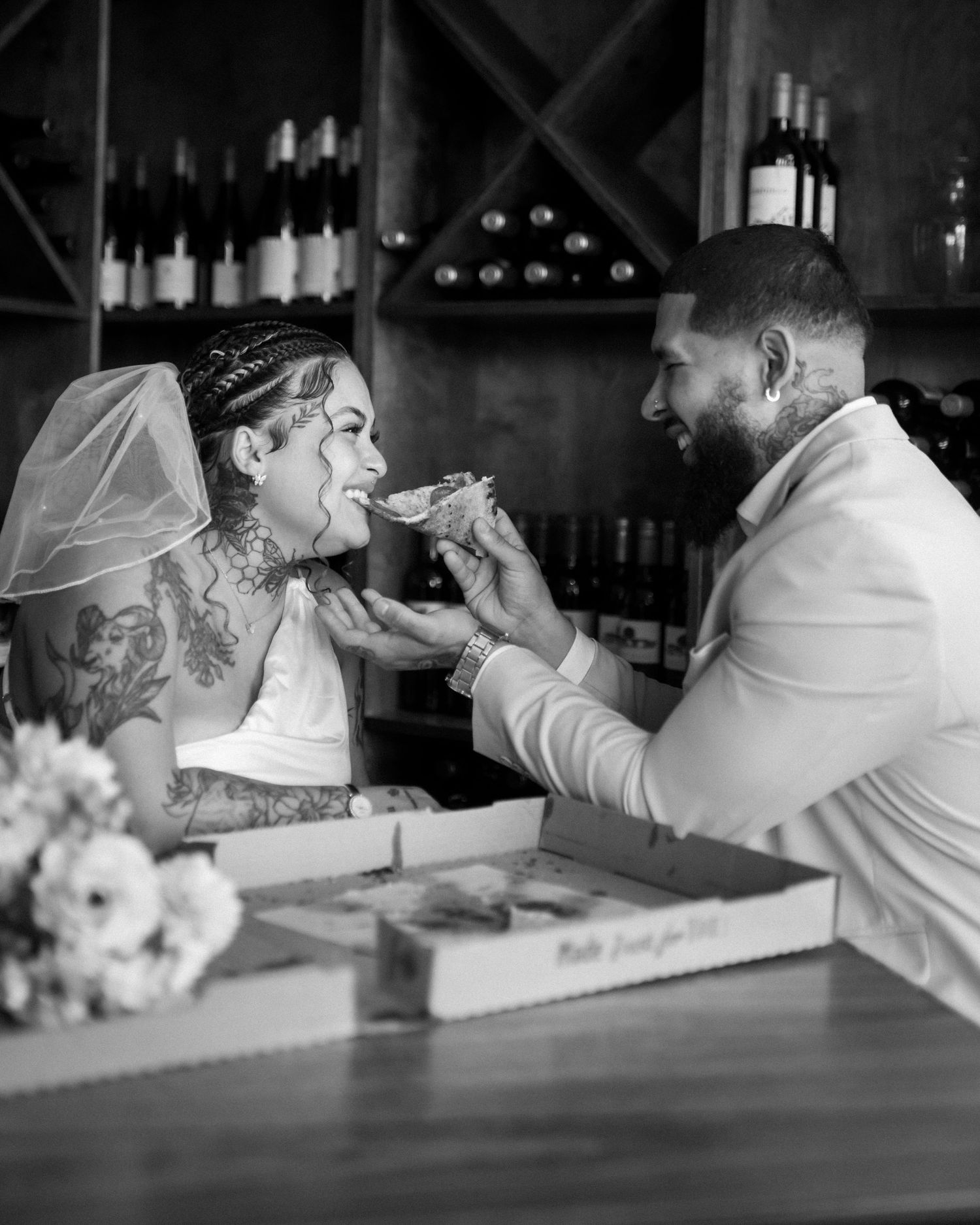 Wedding couple photographed in natural light
Bride and groom embracing during wedding day
Candid moment from a Florida wedding